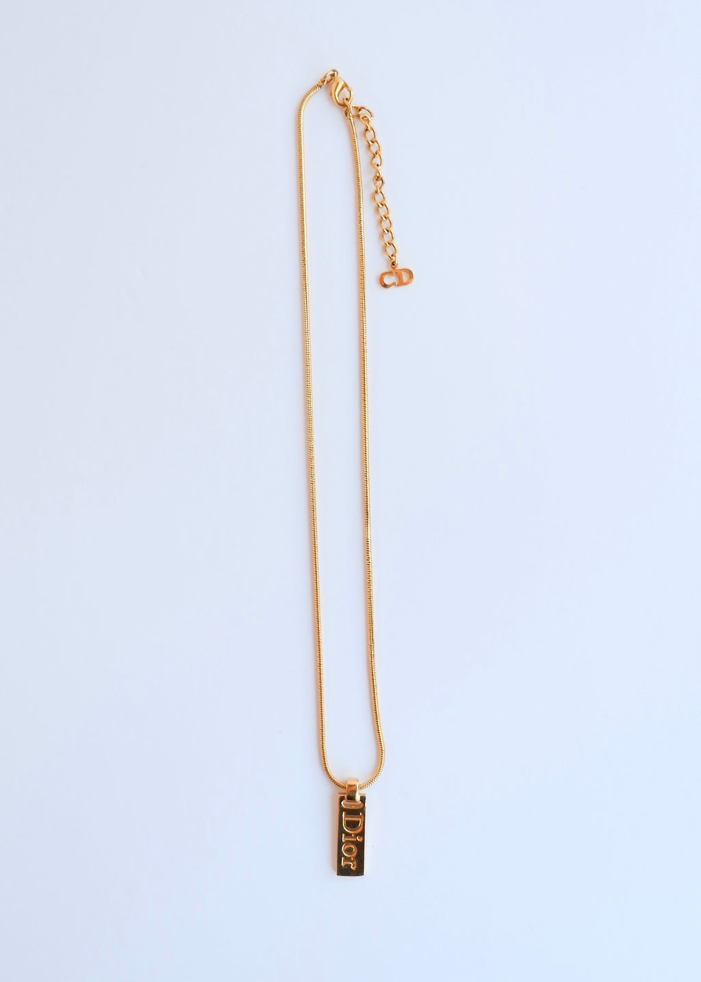 Authentic Preowned Dior Gold Tone Logo Necklace