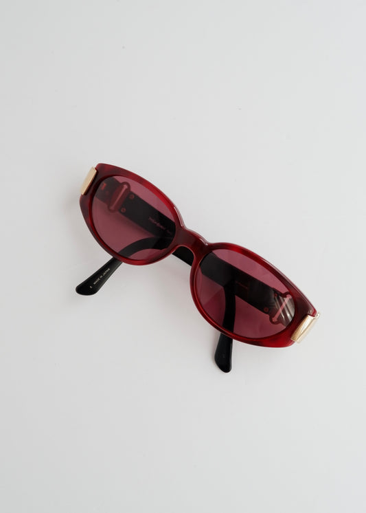 Authentic Preowned YSL Saint Laurent Red Small Frame Sunglasses