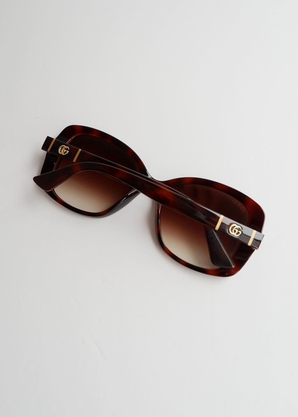 Preowned Gucci GG Logo Brown Oversized Sunglasses