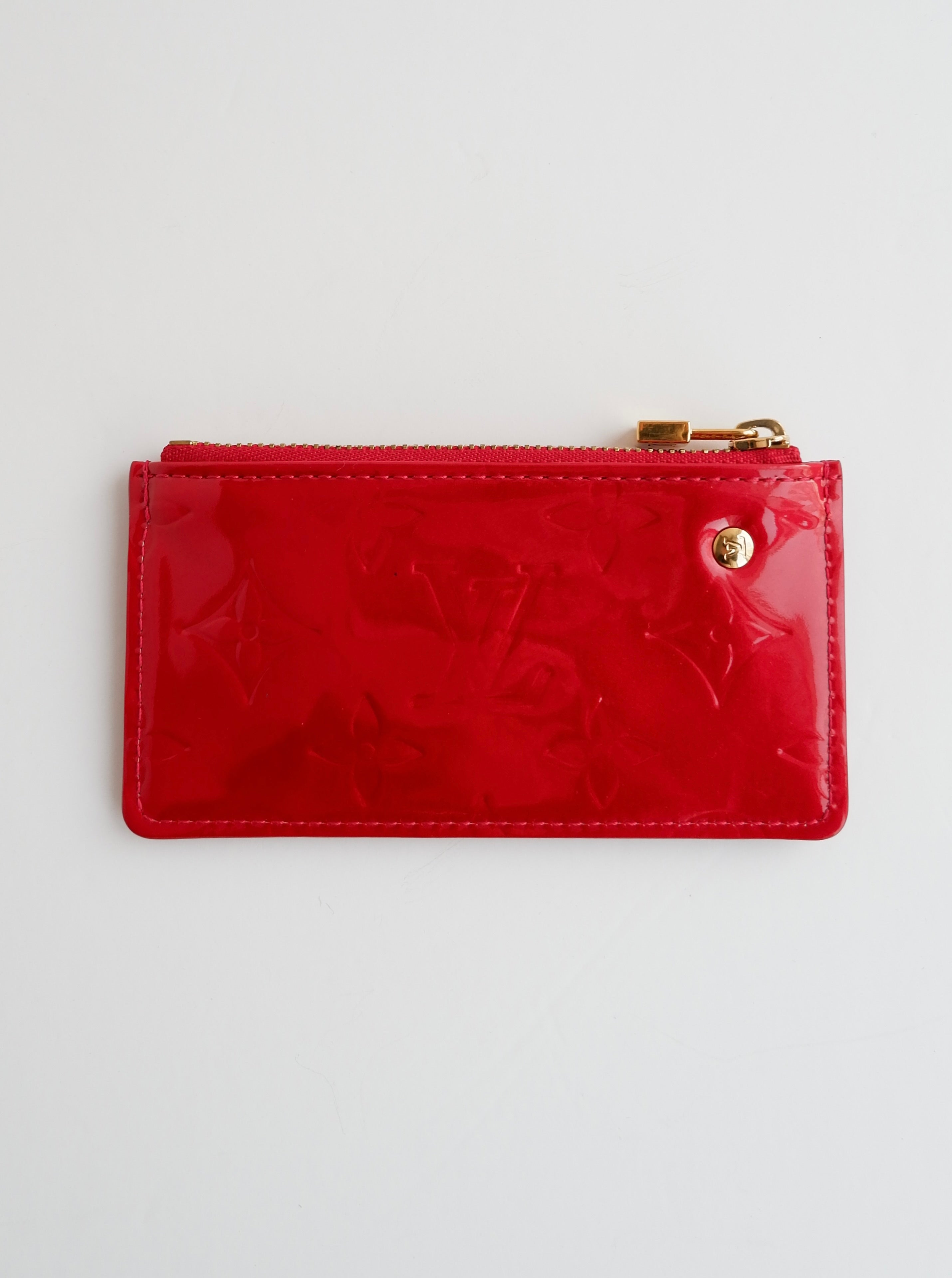 Authentic Preowned Louis Vuitton Monogram Red Vernis Pochette Cle