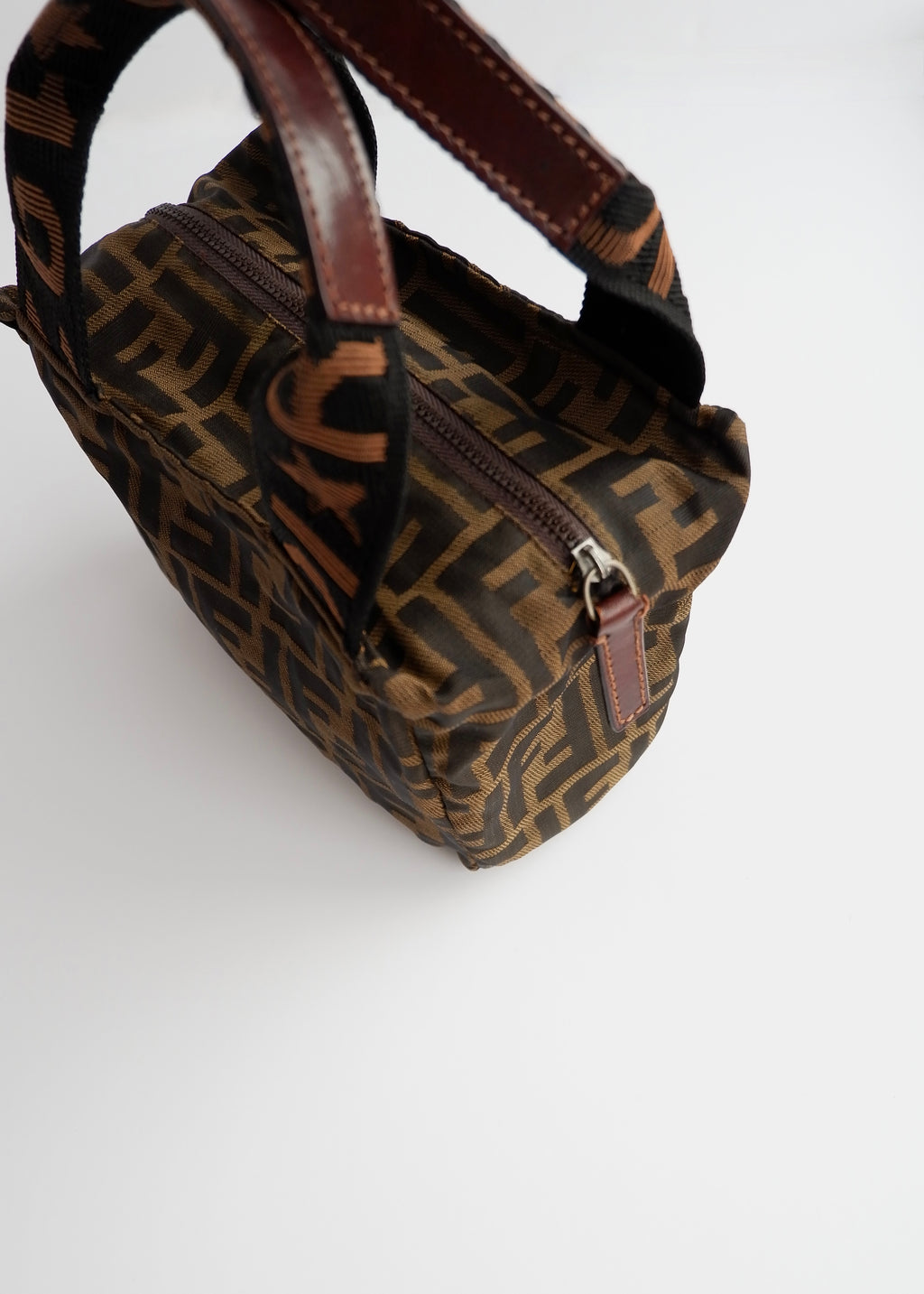 Authentic Preowned Vintage Fendi Brown Zucca Micro Handbag