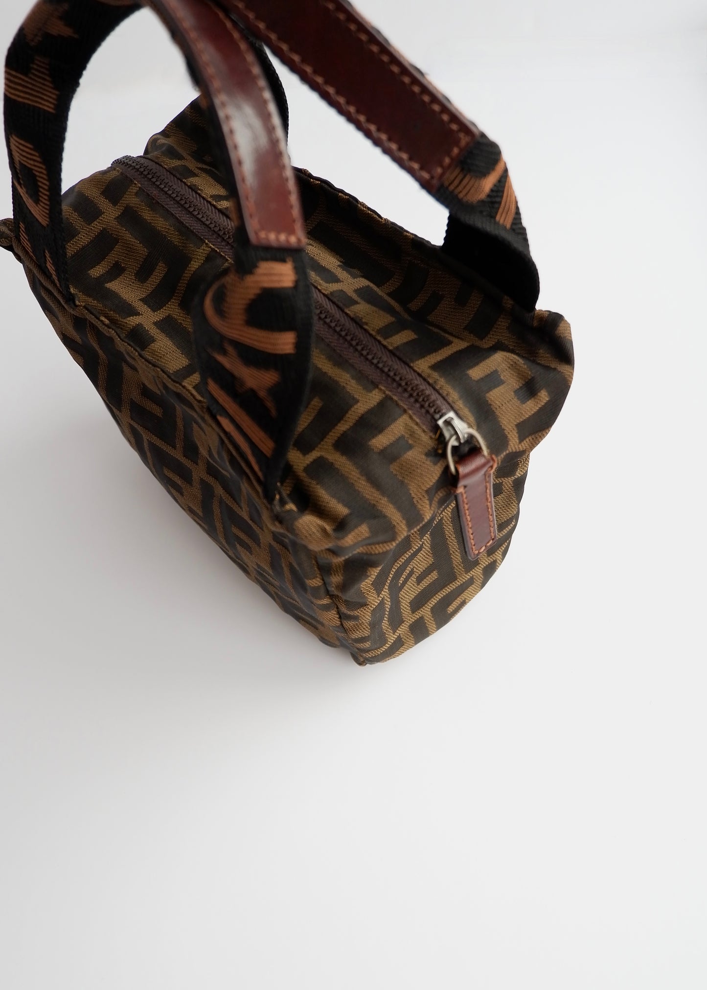 Authentic Preowned Vintage Fendi Brown Zucca Micro Handbag