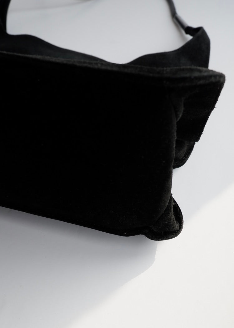Authentic Preowned Gucci Black Suede Hobo Shoulder Bag