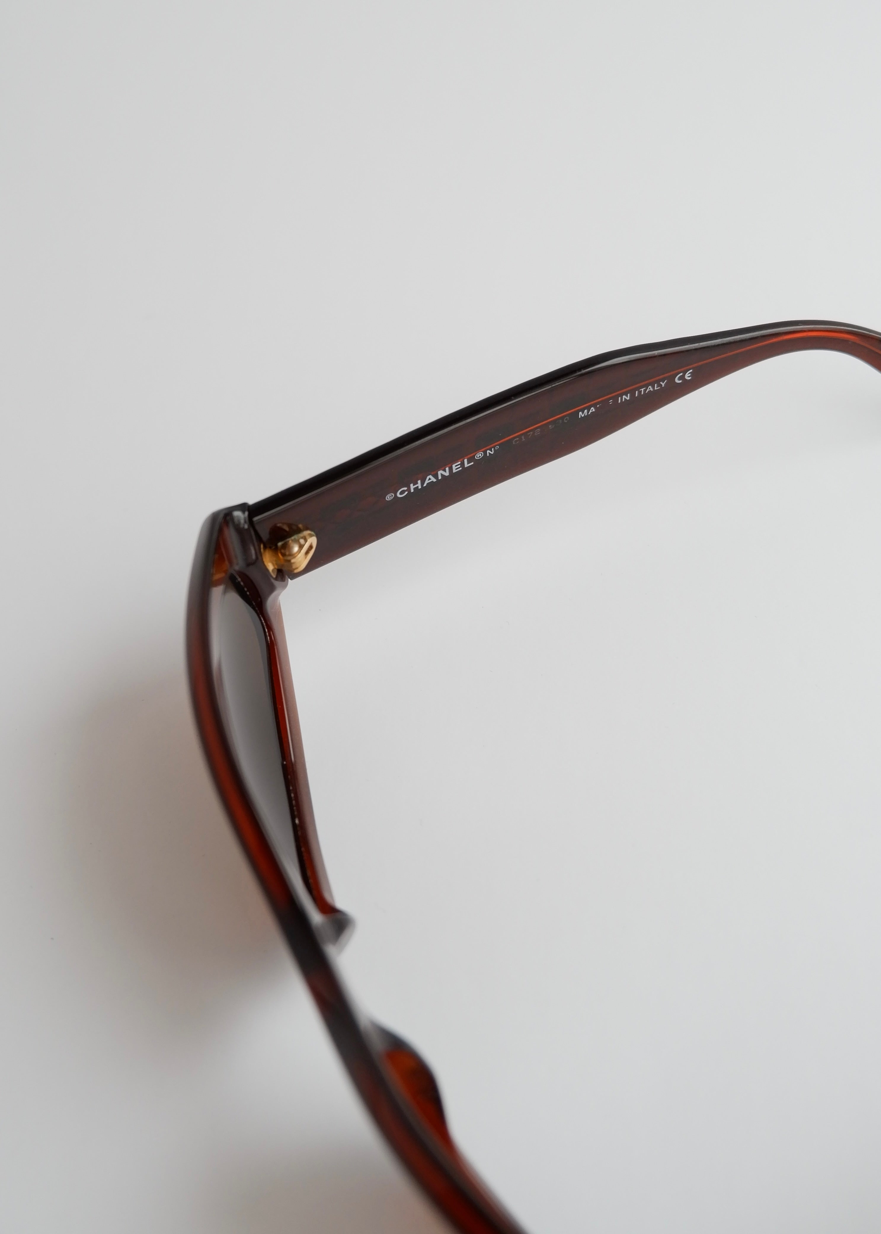 Authentic Preowned Vintage Chanel Brown Square Frame Sunglasses