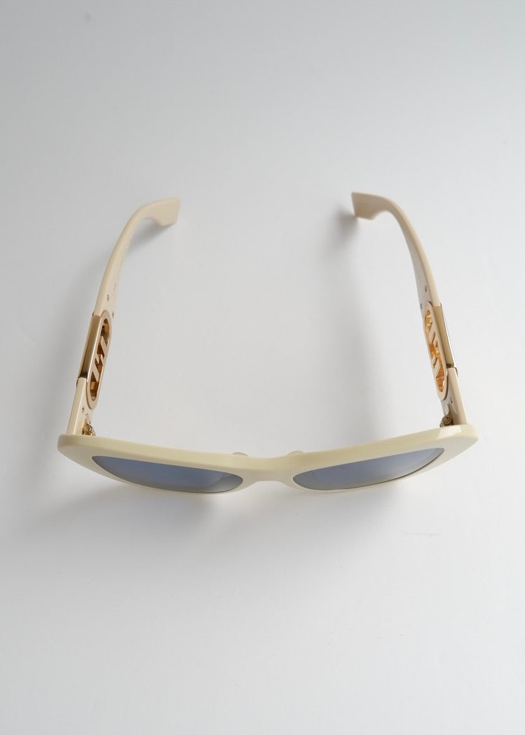 Preowned Fendi Beige Acetate Cat Eye Sunglasses