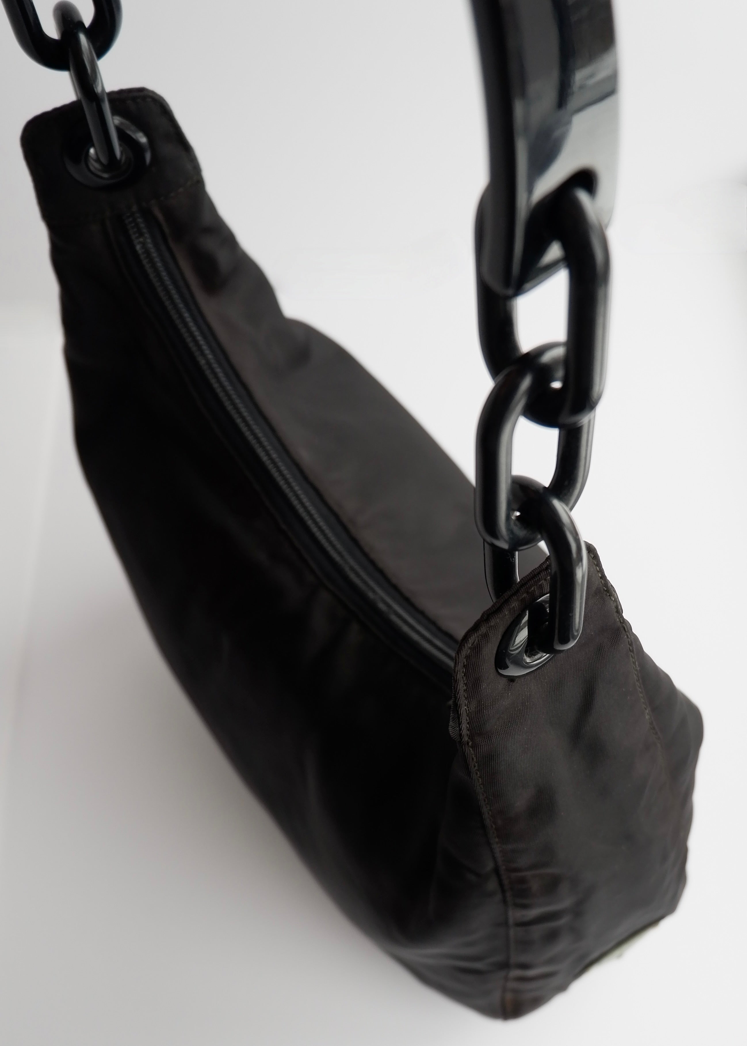 Authentic Preowned Prada Black Nylon Hobo Shoulder Bag