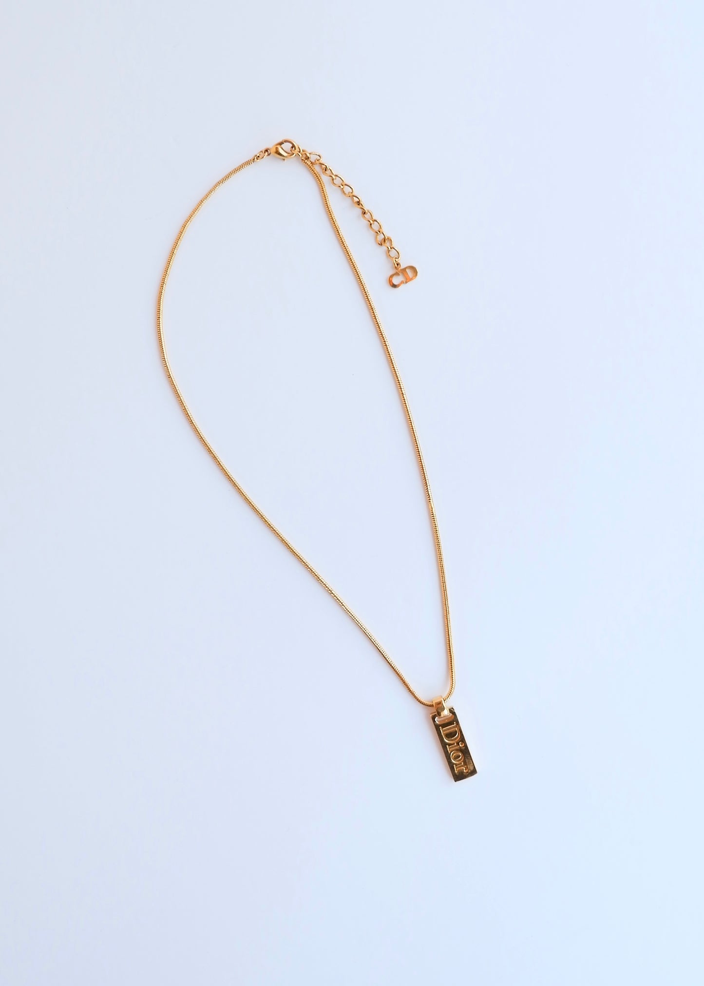 Authentic Preowned Dior Gold Tone Logo Necklace