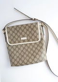 Authentique Sac bandoulière Gucci en toile GG blanche d'occasion