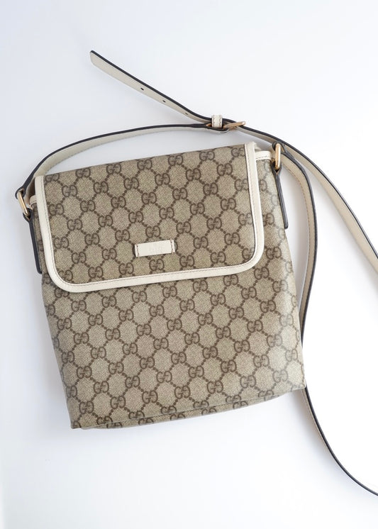 Authentic Preowned Gucci White GG Canvas Crossbody Bag