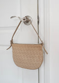 Authentic Preowned Fendi Light Beige Zucchino Small Shoulder Bag