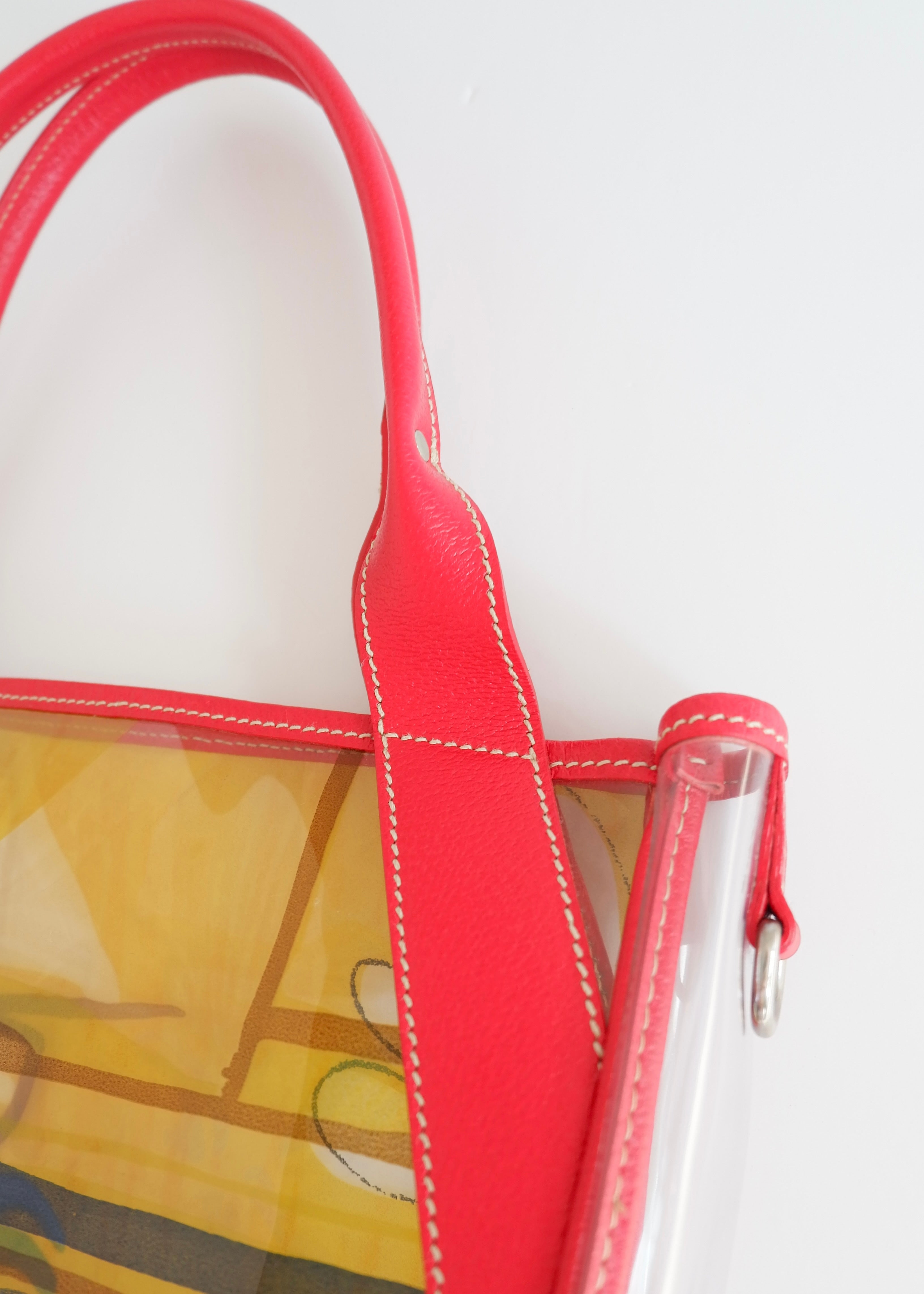 Preowned Prada Red Canvas/ PVC Summer Pattern Tote Bag