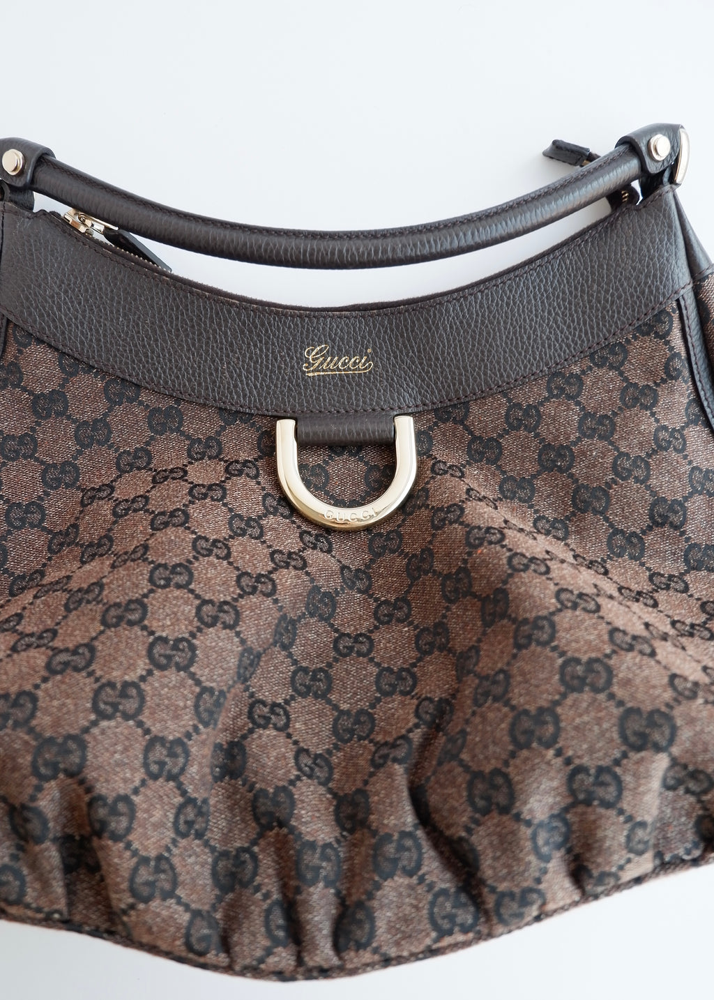 Authentic Preowned Gucci Brown GG Canvas/ Leather Hobo Shoulder Bag