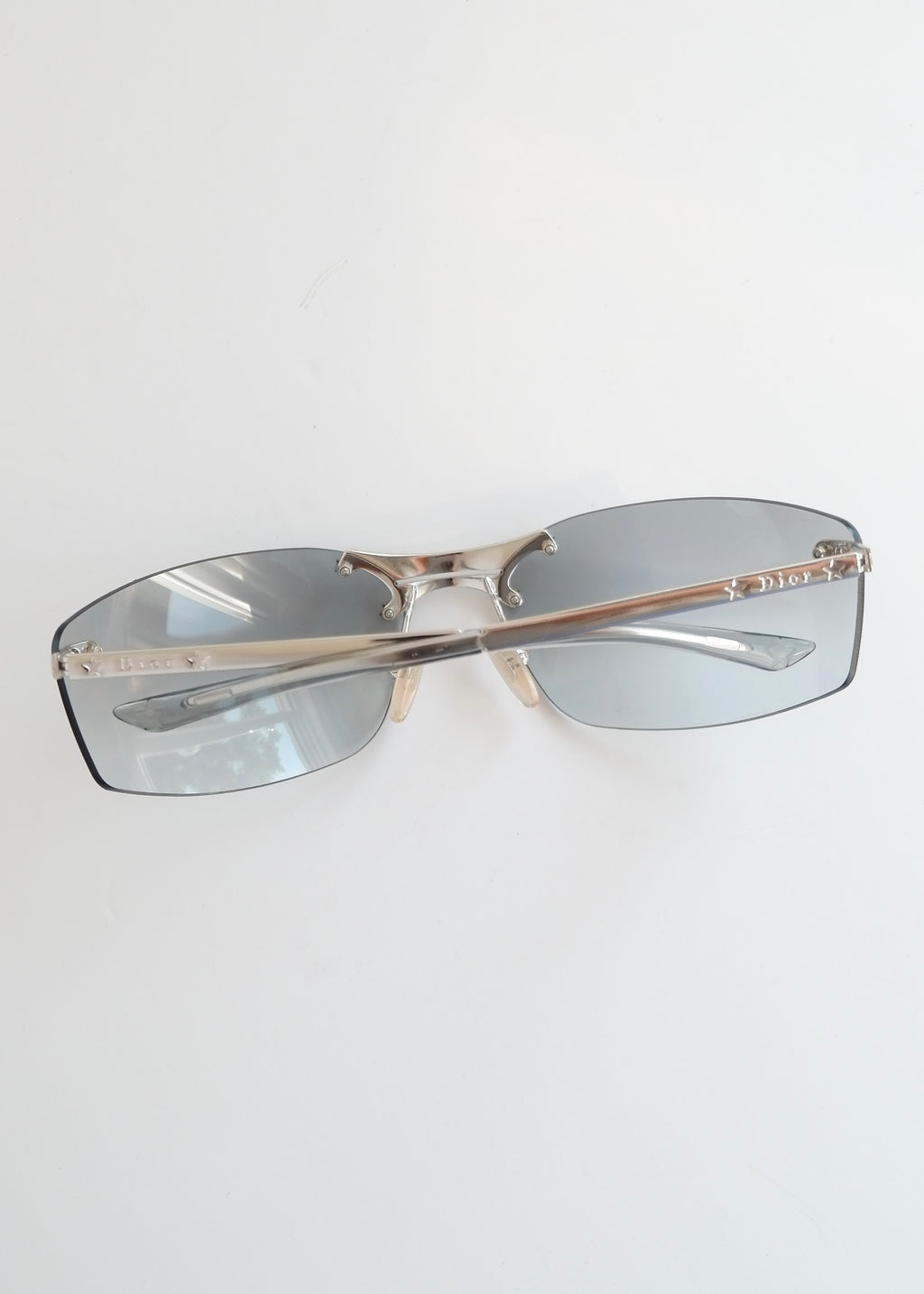 Authentiques Lunettes de Soleil Dior Étoile à Monture Carrée Argentée d'Occasion