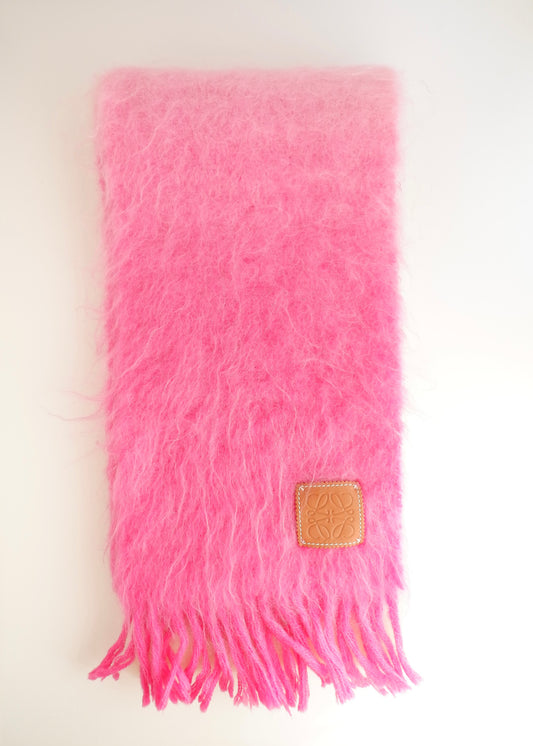 Authentic Preowned Loewe Pink Mohair Scarf