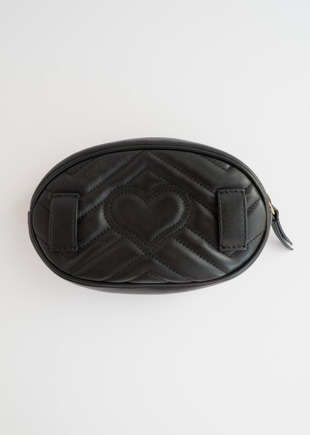 Sac ceinture Gucci Marmont authentique d'occasion en cuir noir