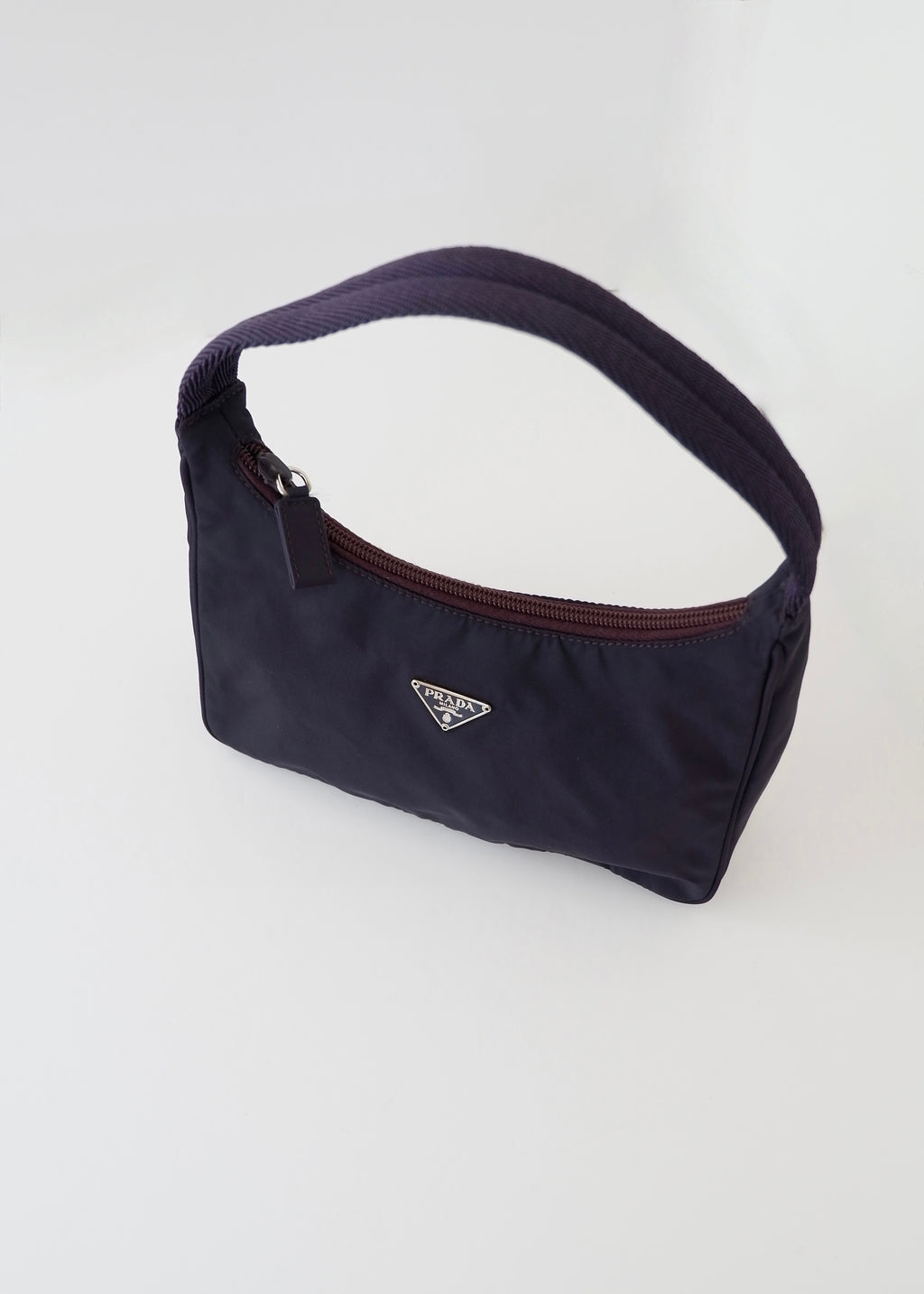 Authentic Preowned Prada Dark Purple Nylon Shoulder Bag