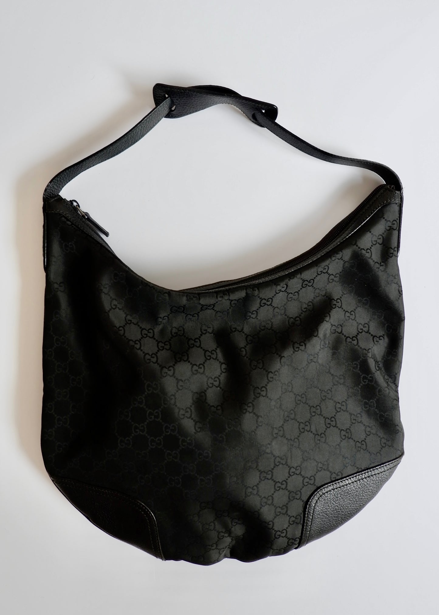 Authentic Preowned Gucci Nylon/Leather Hobo Shoulder Bag