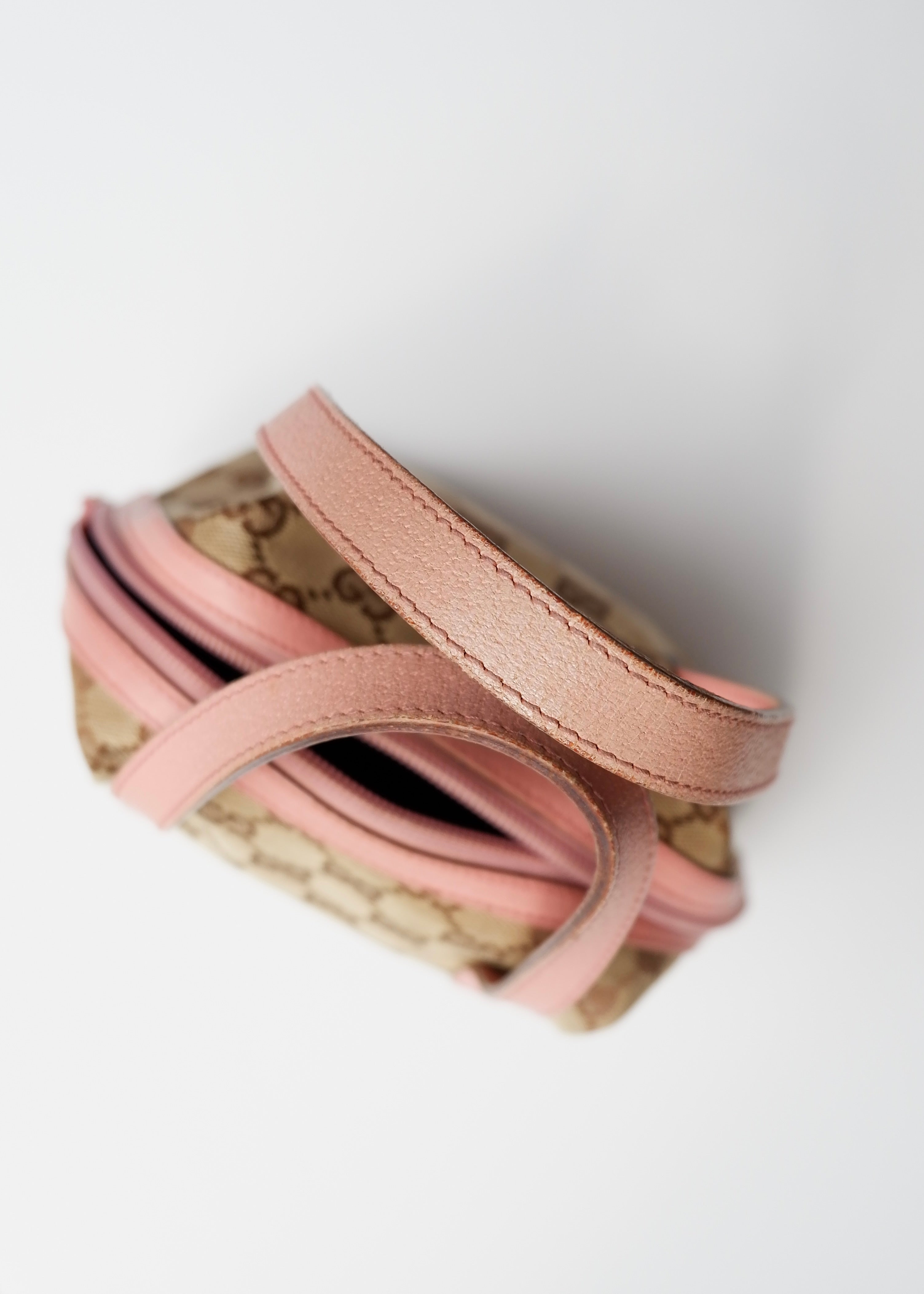 Authentic Preowned Gucci GG Canvas Pink Tofu Handbag