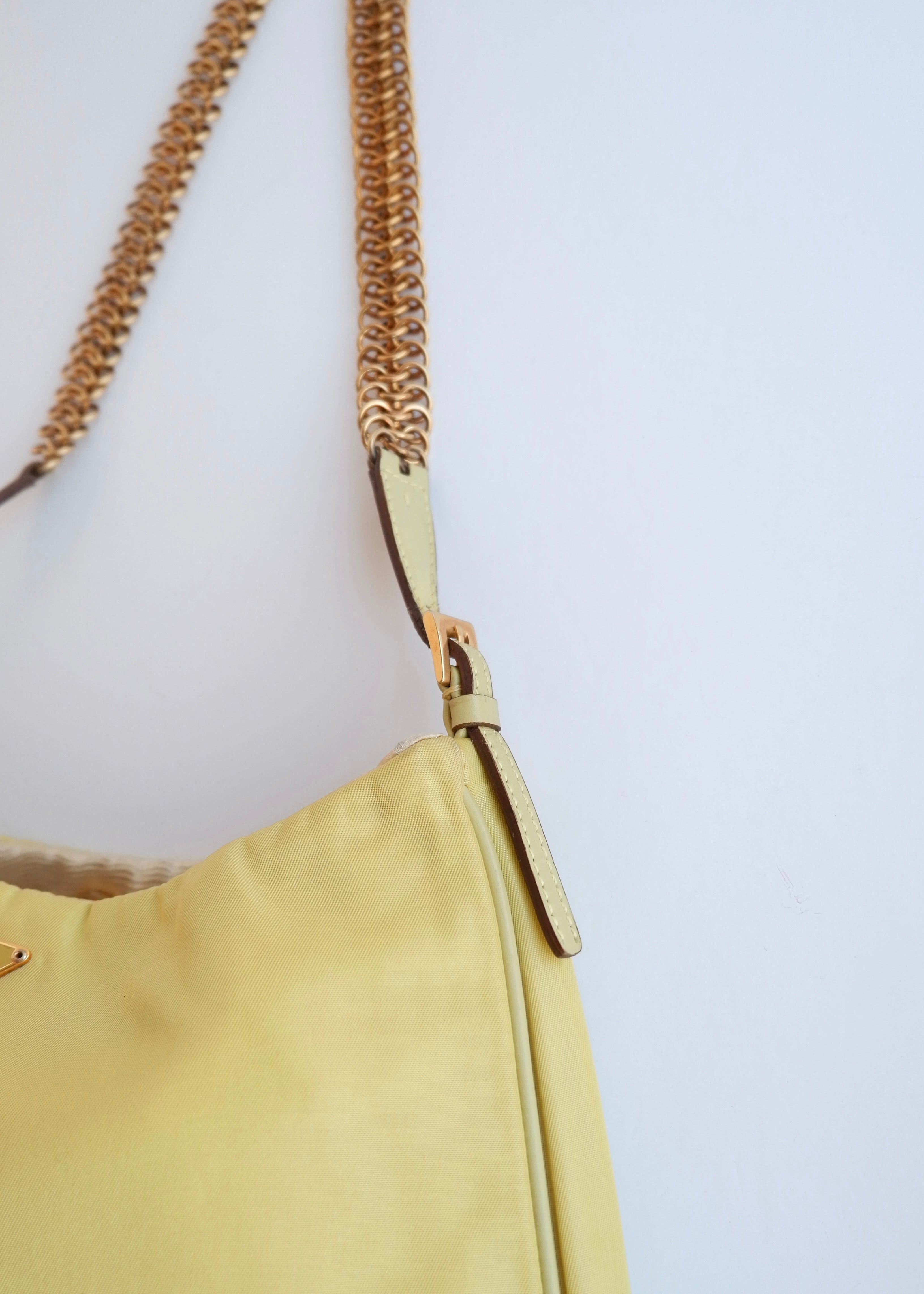 Authentic Preowned Prada Nylon Yellow Shoulder Bag