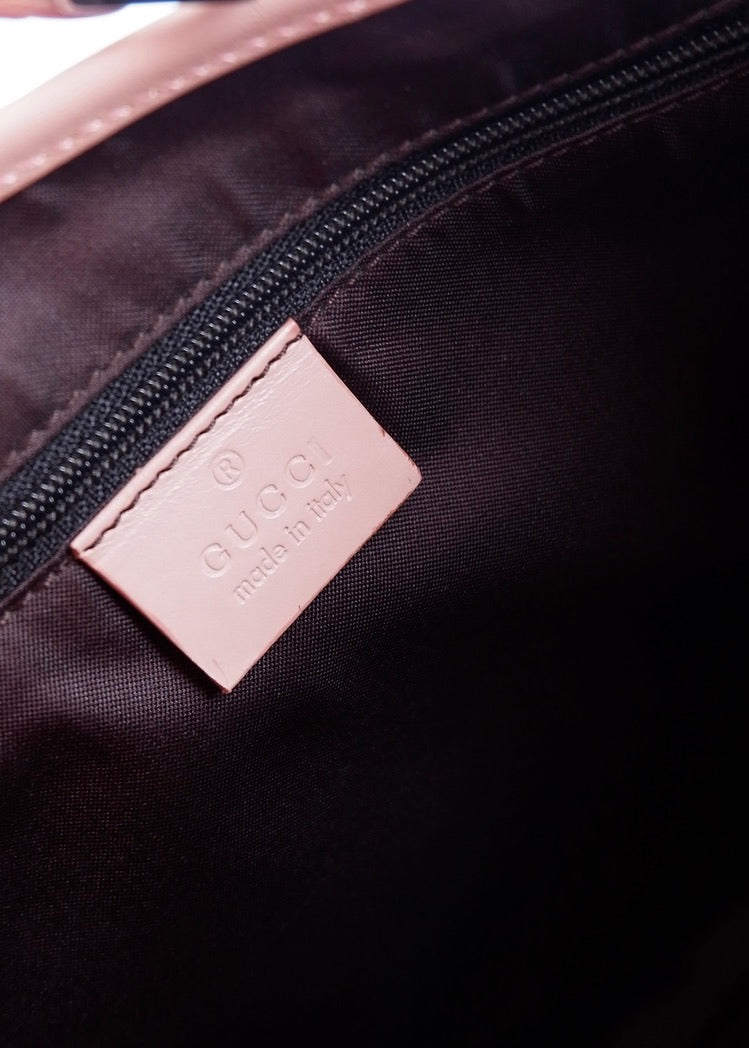 Authentic Preowned Gucci Pink GG Canvas/Leather Jackie Shoulder Bag