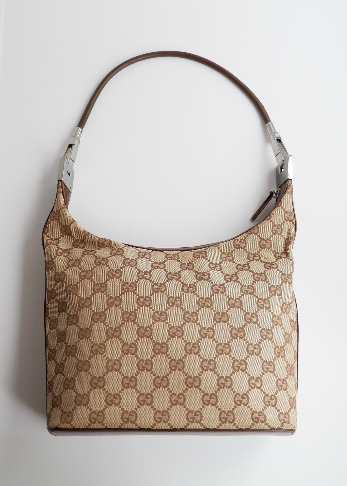 Preowned Gucci Brown GG Canvas Shoulder Bag