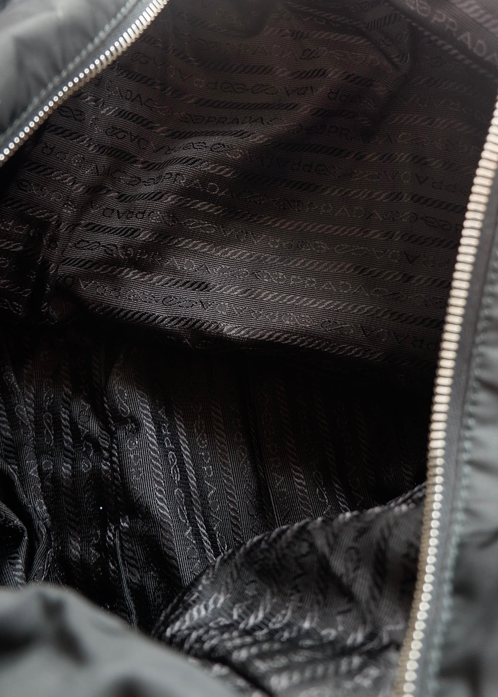 Preowned Prada Black Nylon/Leather Two Way Messenger Tote