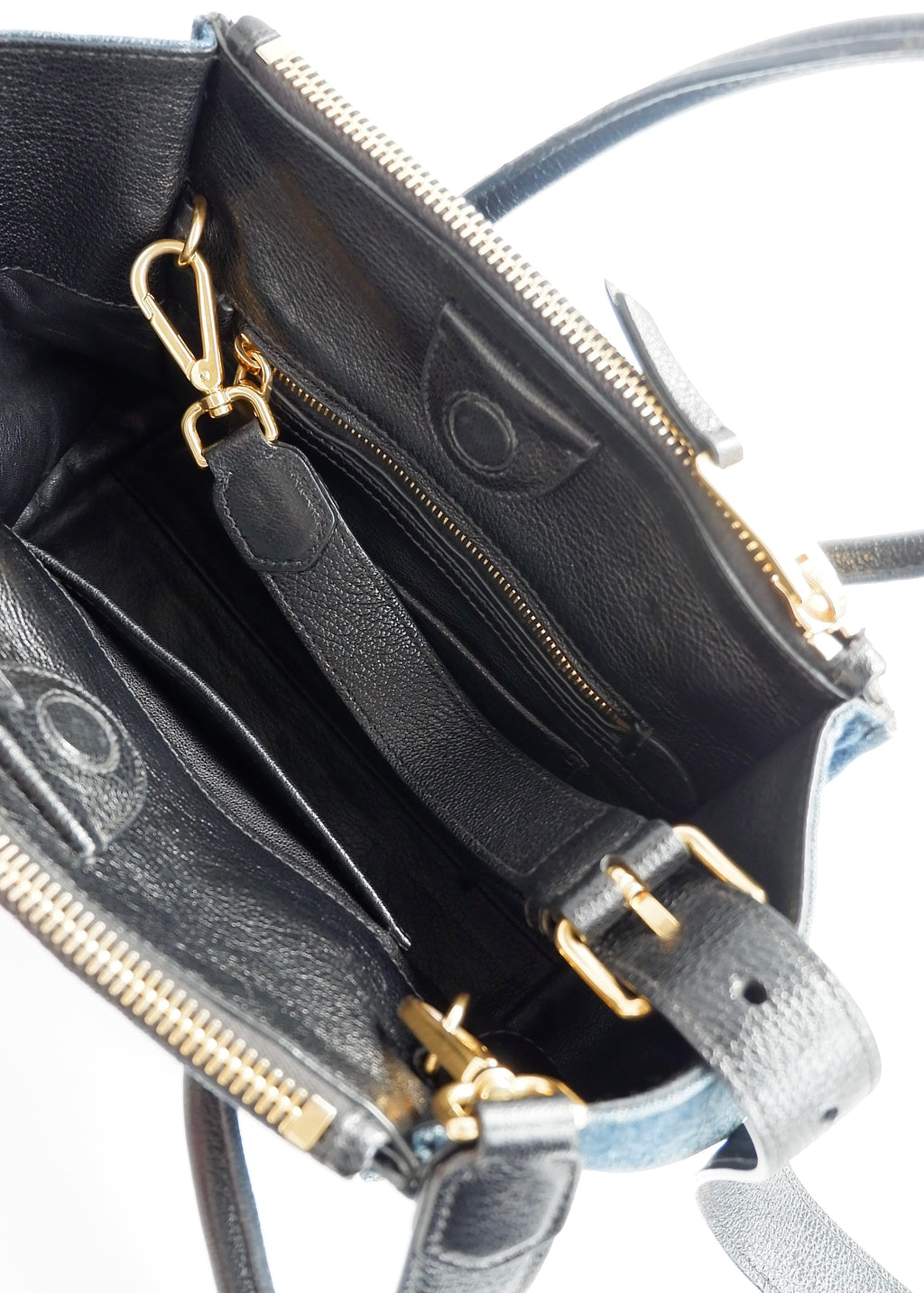 Sac Miu Miu authentique d'occasion en jean à poignée et à deux voies