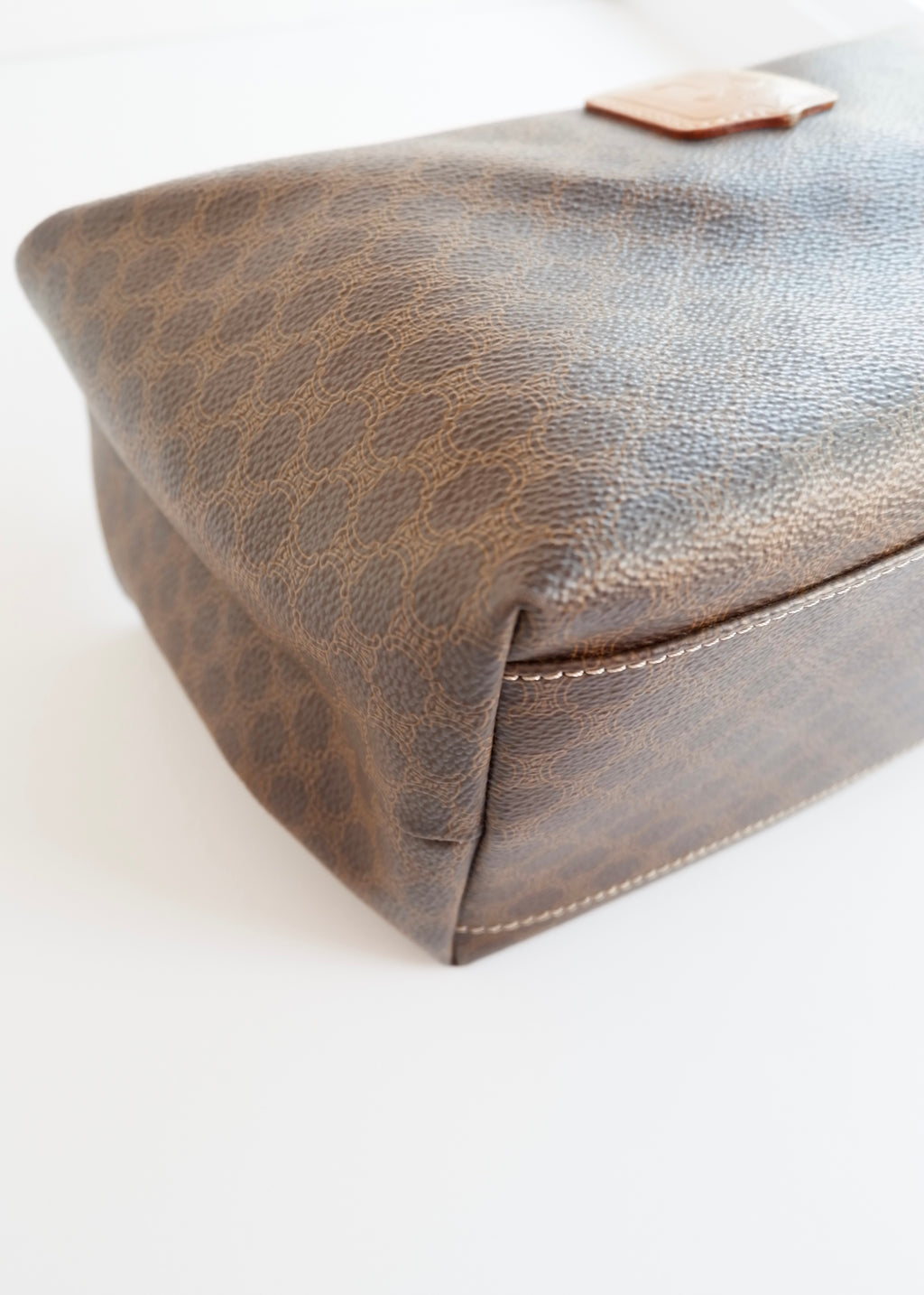 Preowned Vintage Celine Brown Macadam Print Shoulder Bag