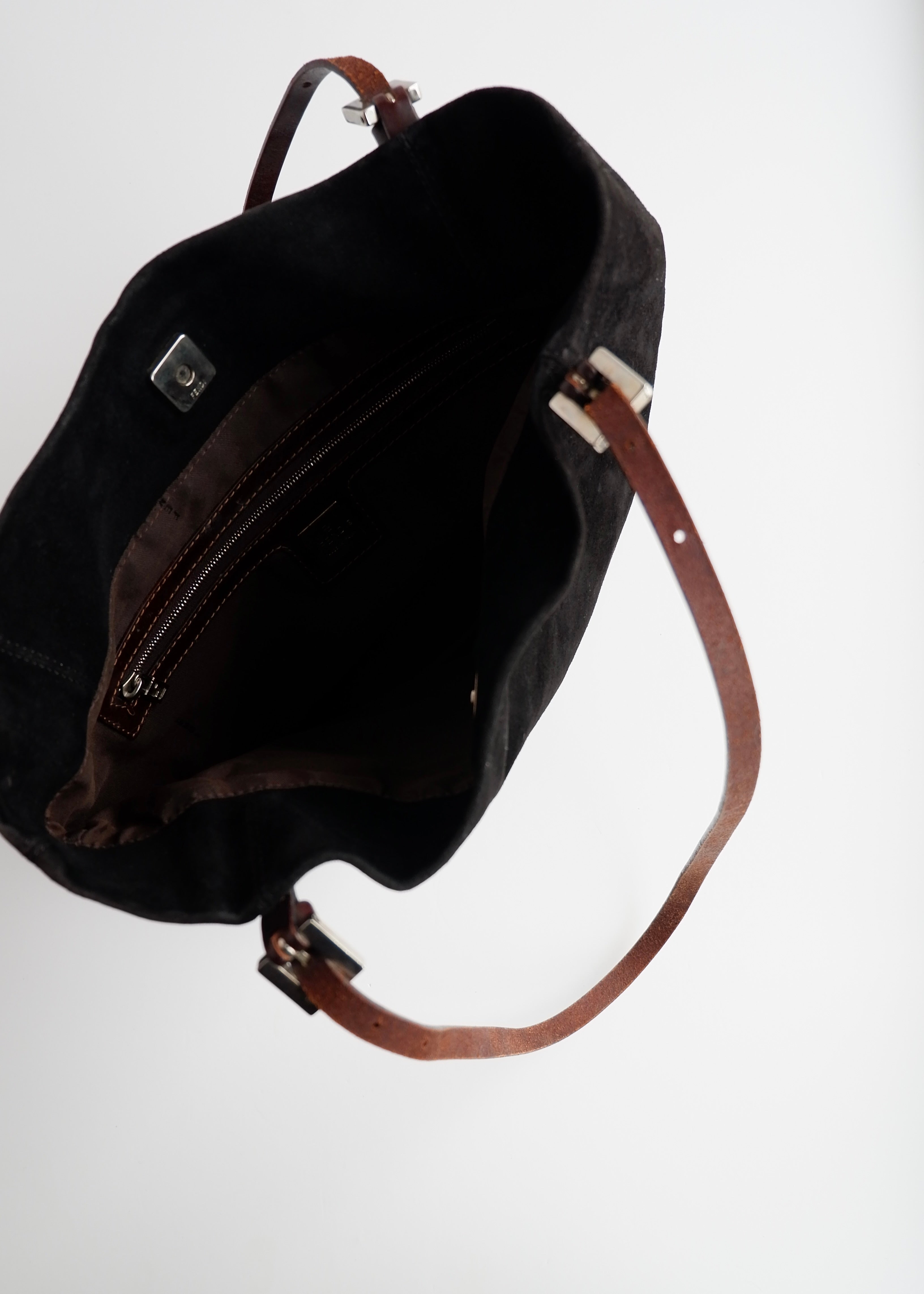 Authentic Preowned Fendi Black Suede Shoulder Bag