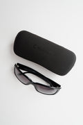 Authentic Preowned Chane Black Square Frame Rhinestone Sunglasses