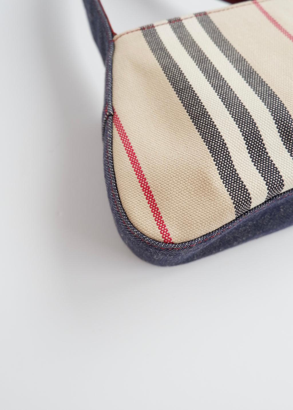 Sac porté épaule Burberry Novacheck/Denim vintage authentique d'occasion