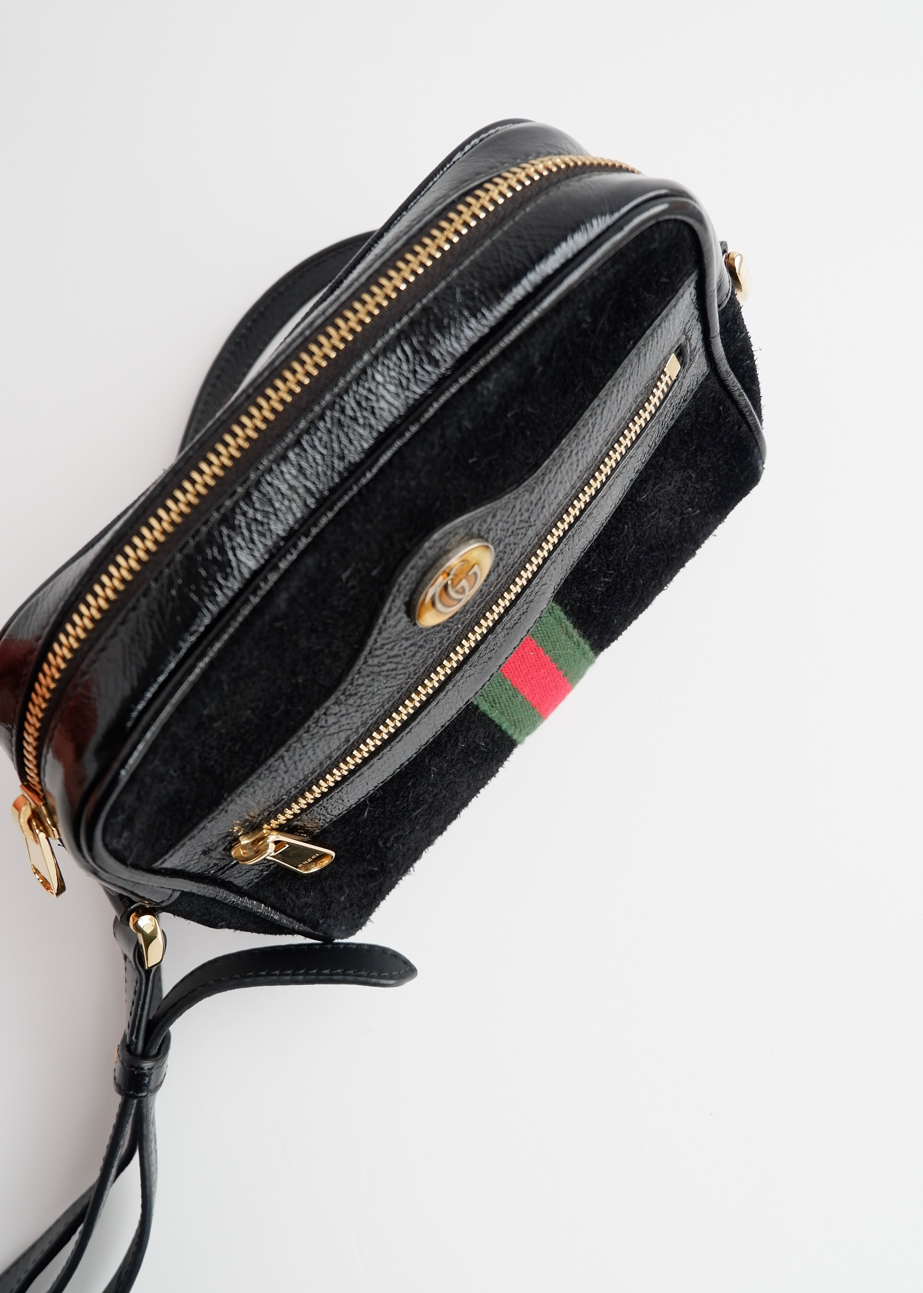 Authentic Preowned Gucci Black Suede Ophidia Mini Crossbody Bag