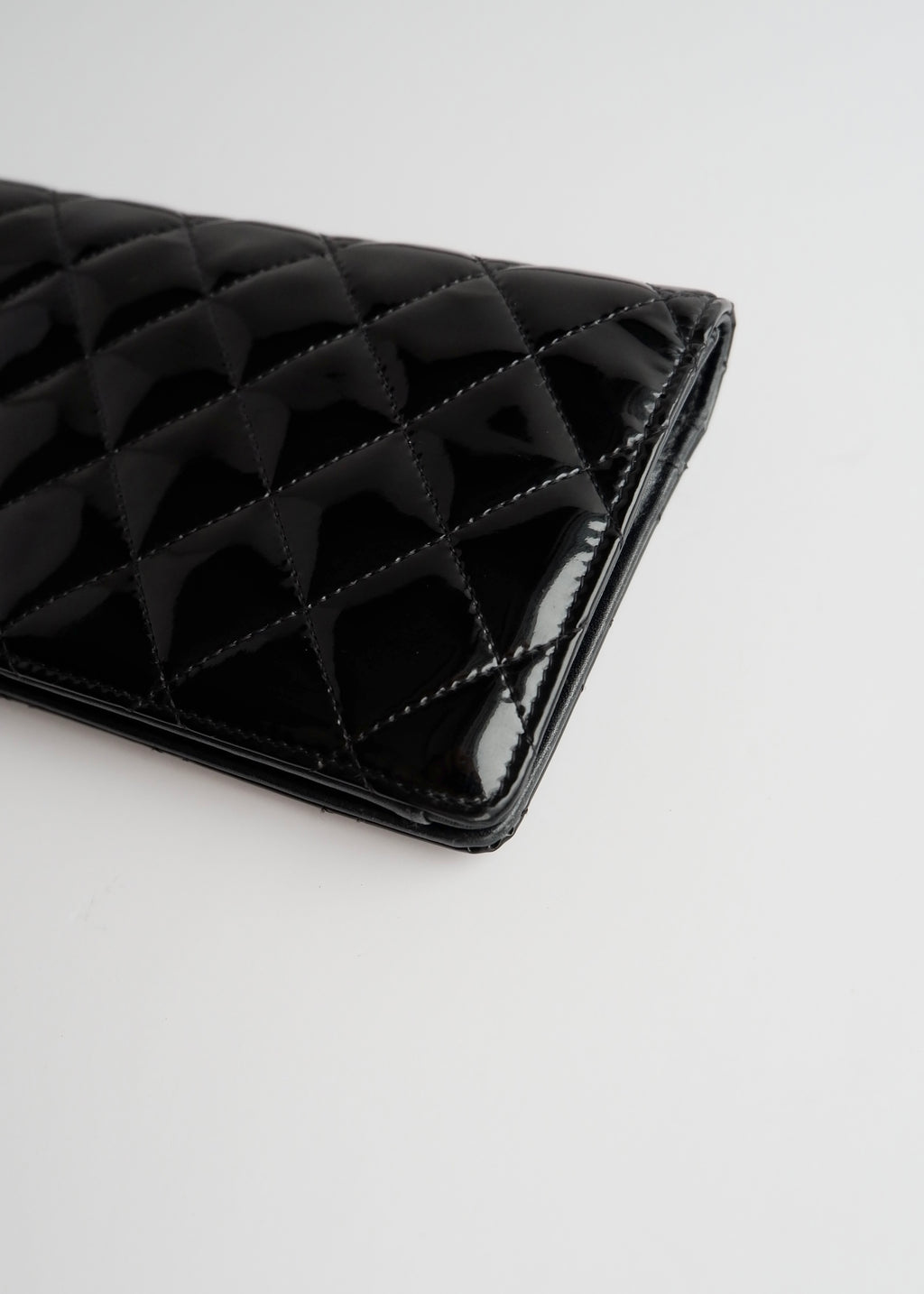 Authentic Preowned Chanel Black Patent Leather Long Wallet