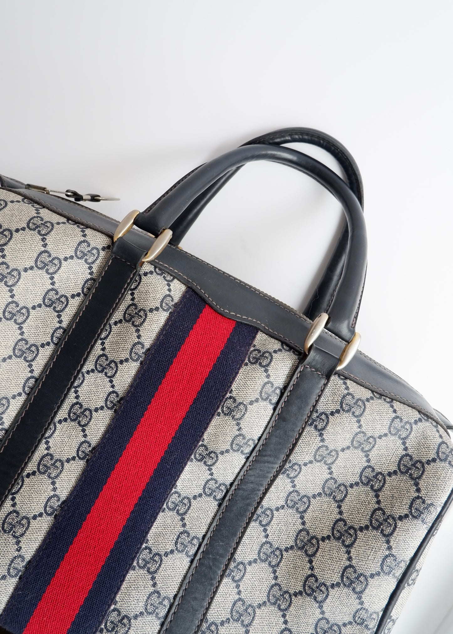 Authentic Preowned Vintage Gucci Navy Boston Bag