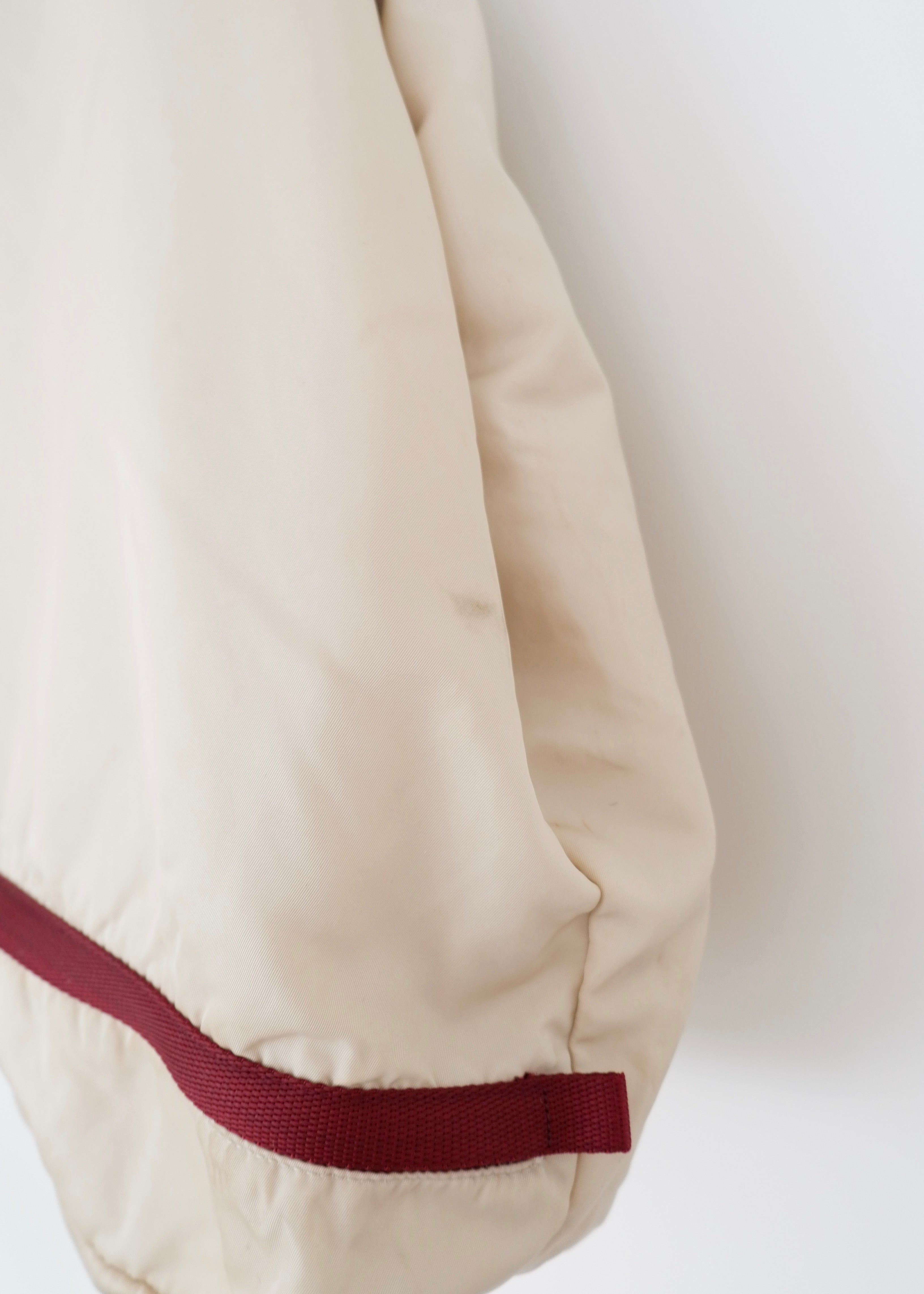 Authentic Preowned Prada Beige/ Burgundy Nylon Oversized Tote Bag