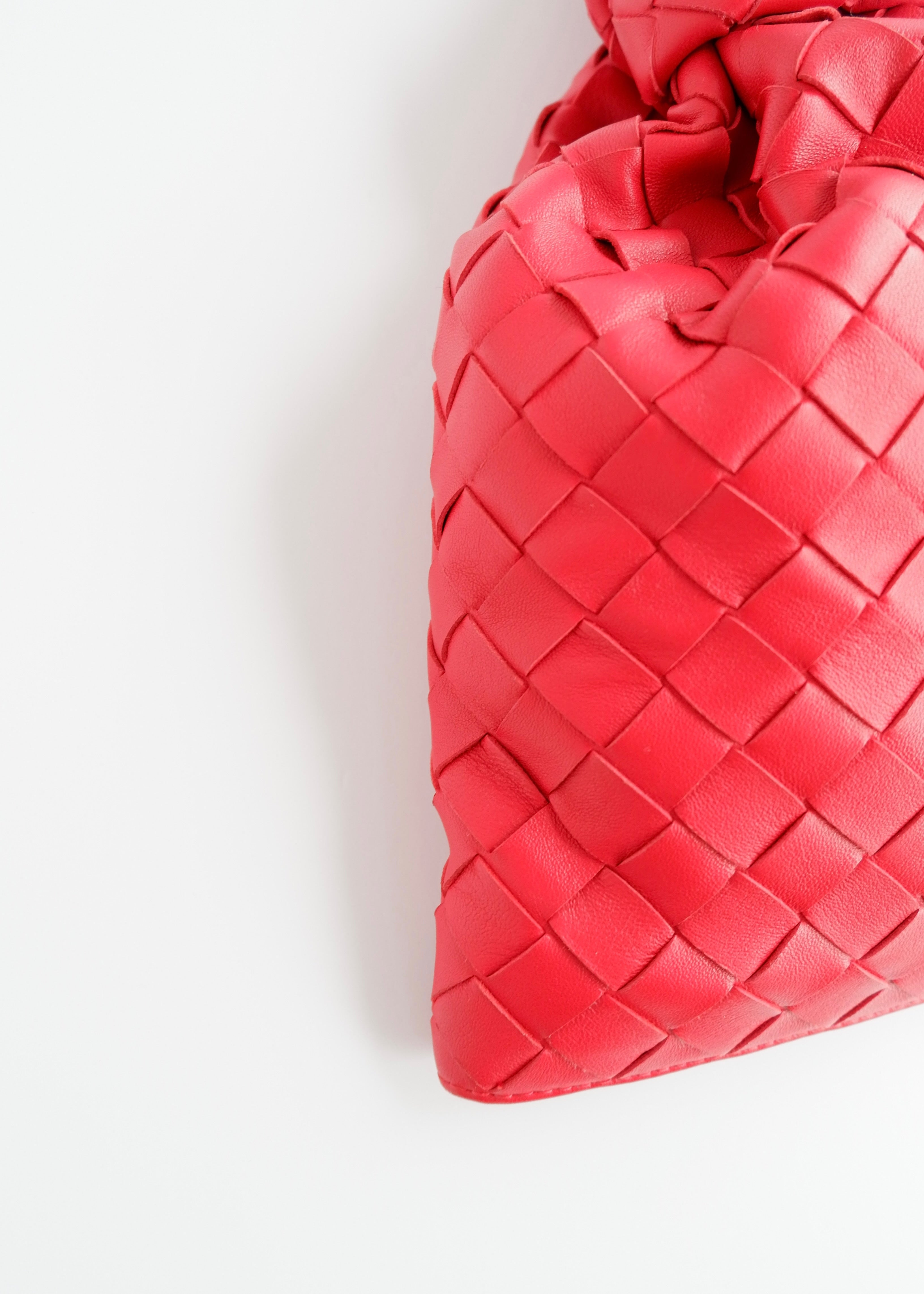 Authentic Preowned Bottega Veneta Red Woven Leather The Twist Bag