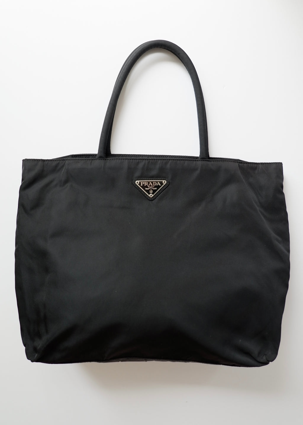Authentic Prewned Prada Black Nylon Top Handle Handbag