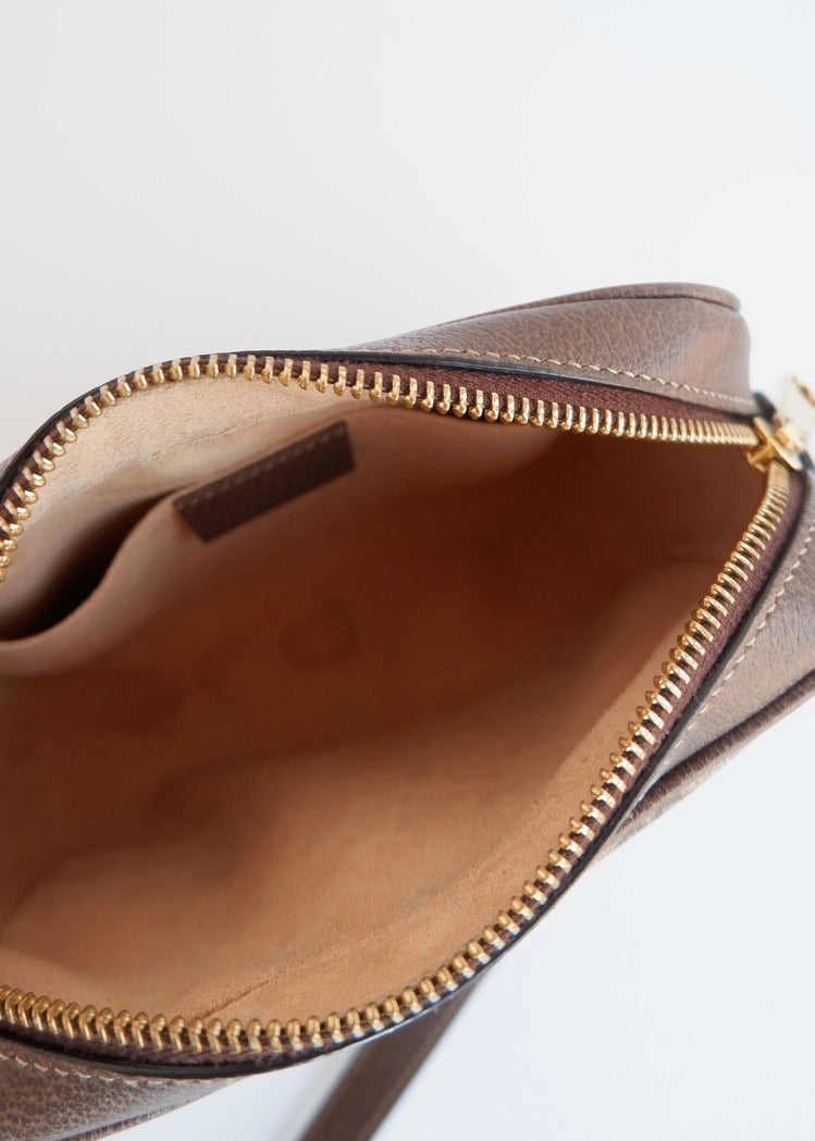 Authentique Sac bandoulière mini Ophidia Gucci en toile GG marron d'occasion