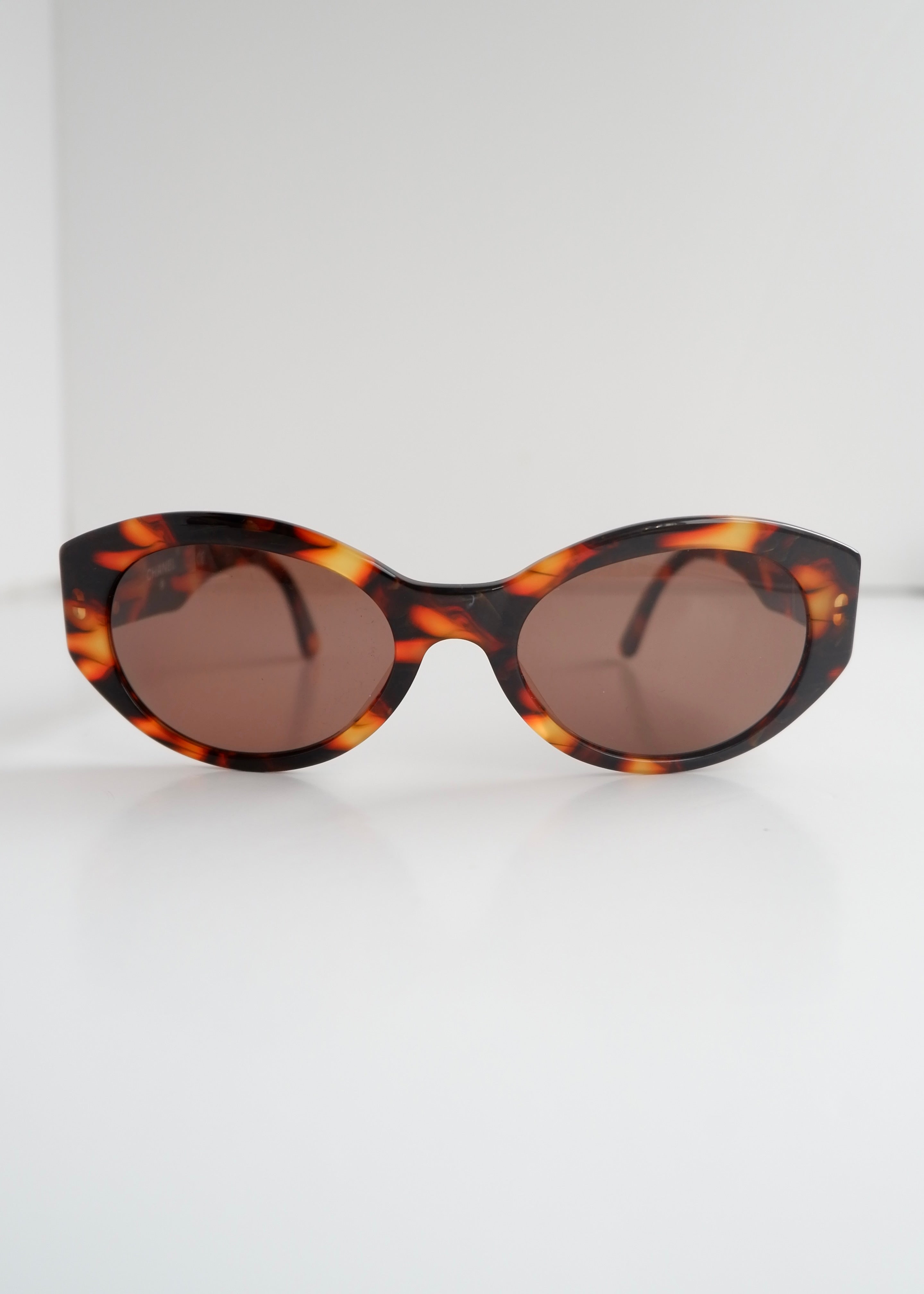 Authentic Preowned Chanel Brown Tortoise Cat Eye Sunglasses