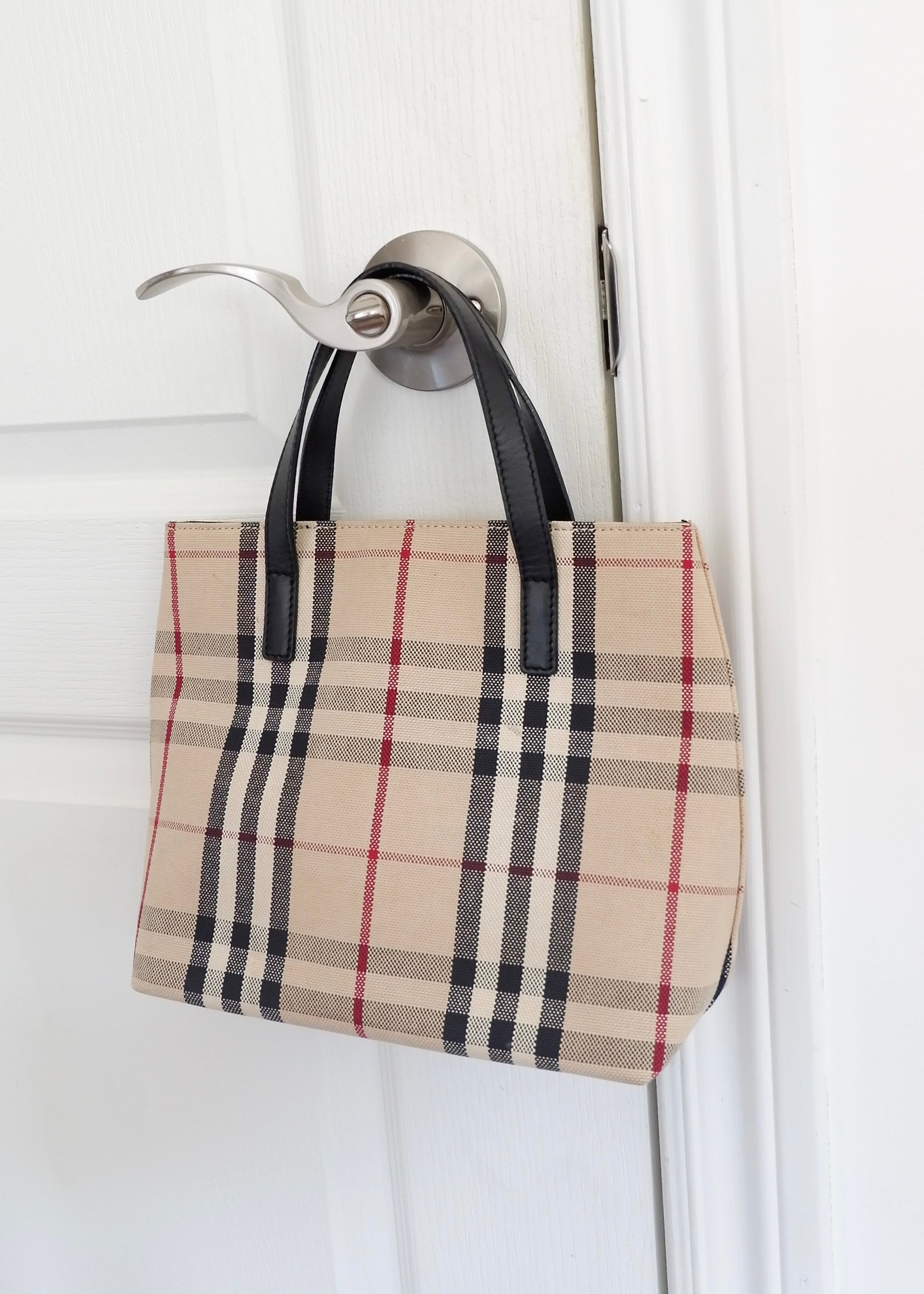 Authentic Preowned Burberry Canvas Nova Check Top Handle Bag