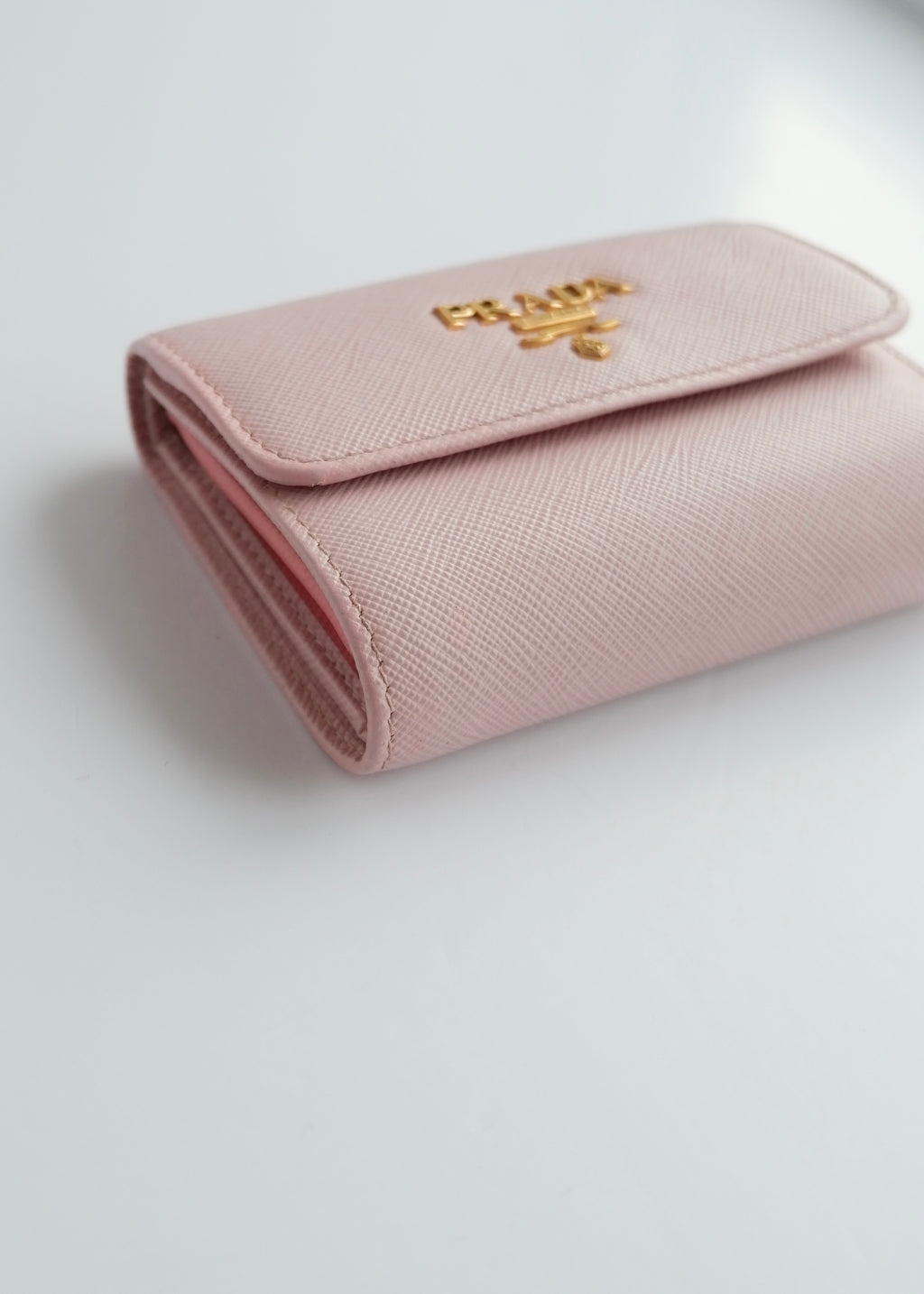 Authentic Preowned Prada Baby Pink Saffiano Leather Bi Fold Wallet