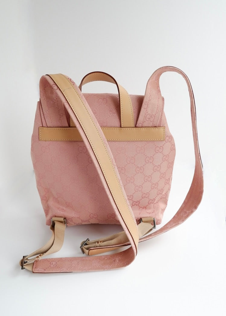 Preowned Vintage Gucci Pink GG Canvas Mini Backpack