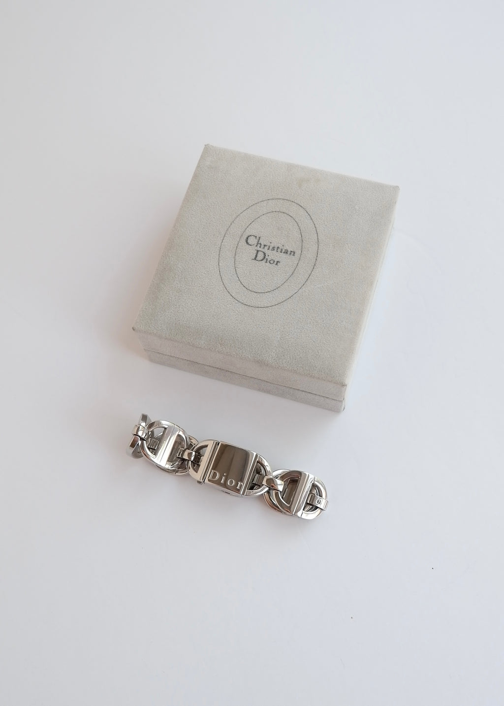 Preowned Vintage Christian Dior Silver Stainless Steel Bracelet Watch