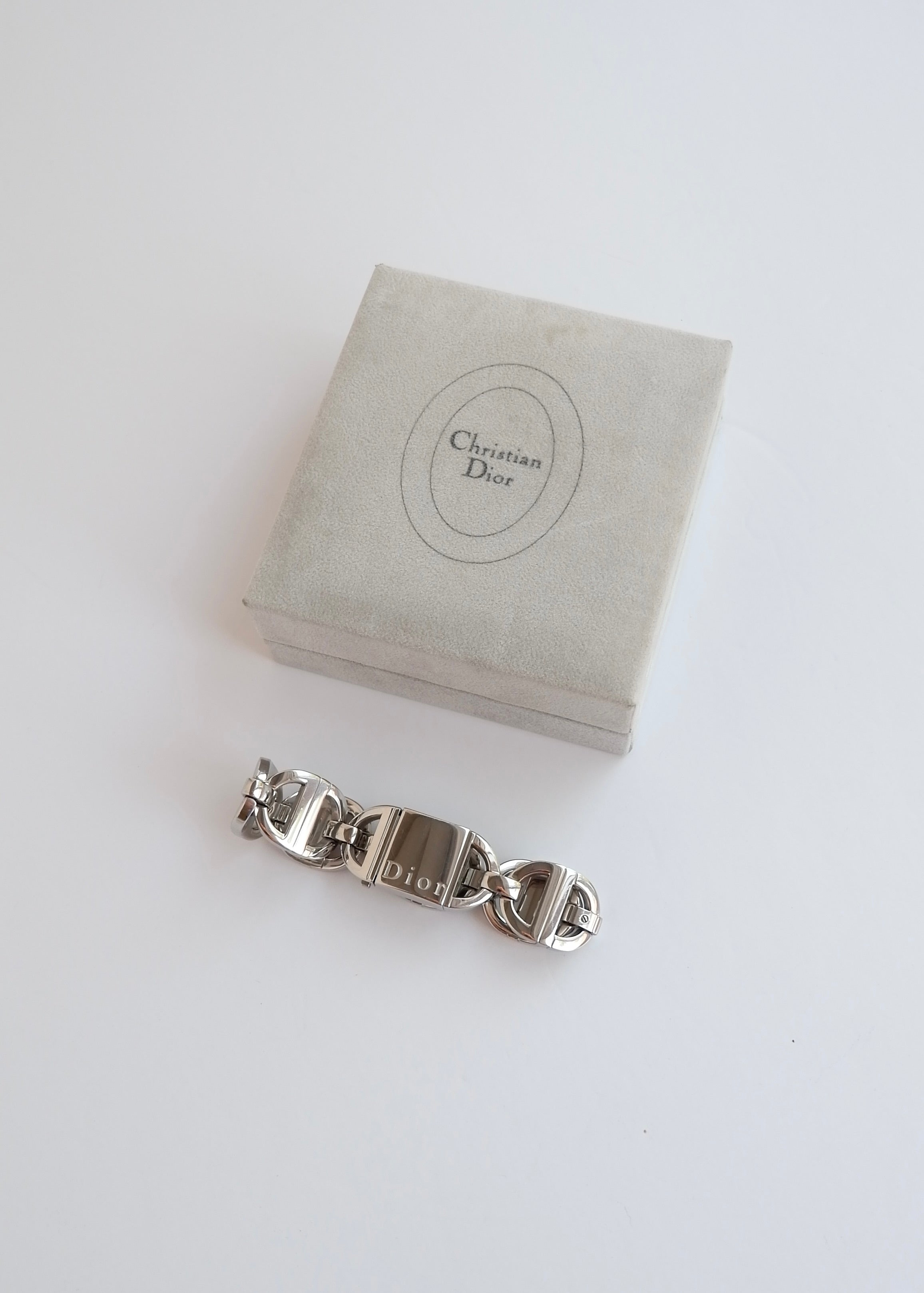 Preowned Vintage Christian Dior Silver Stainless Steel Bracelet Watch