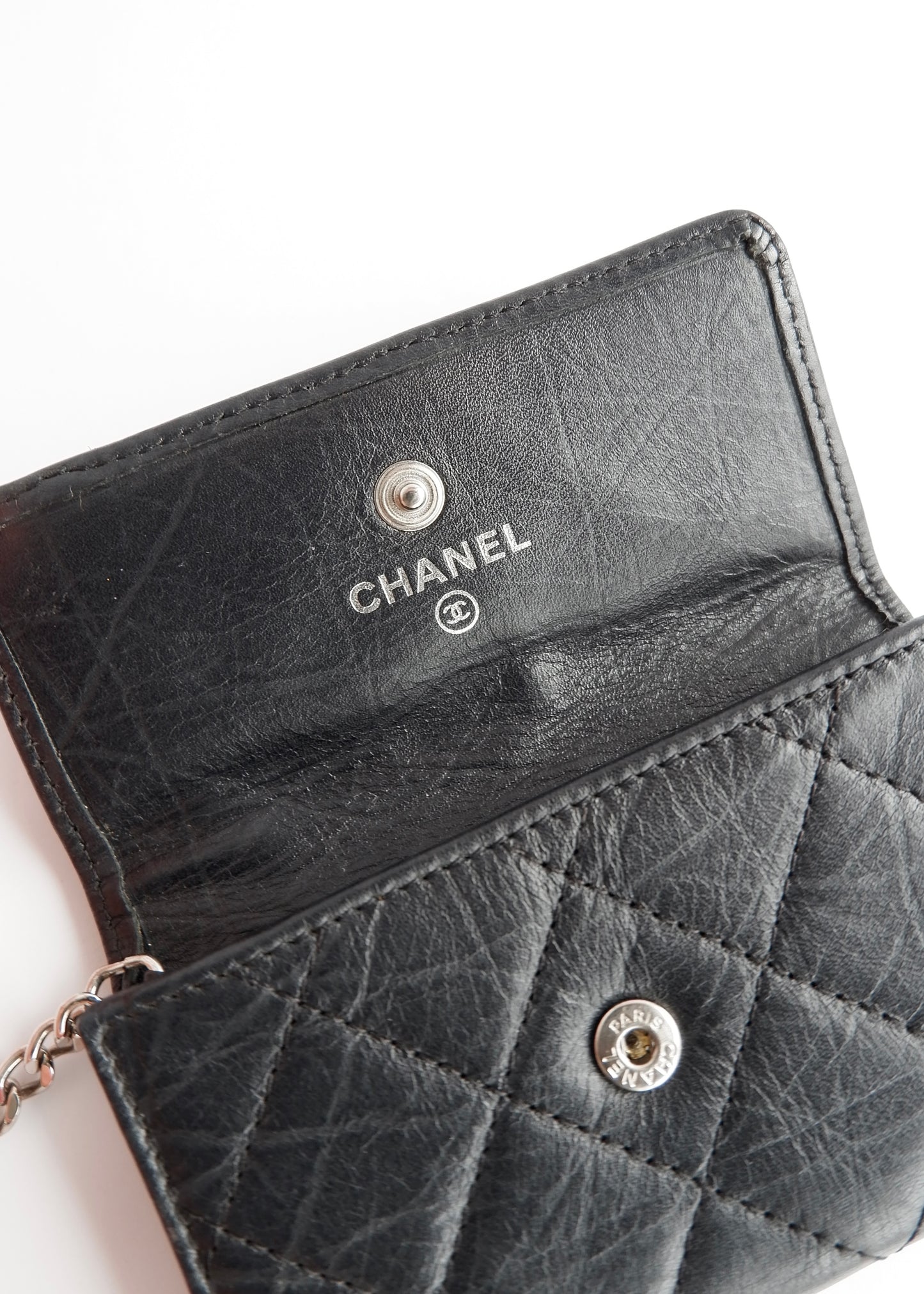 Authentic Preowned Chanel Black Leather Cambon Key Case