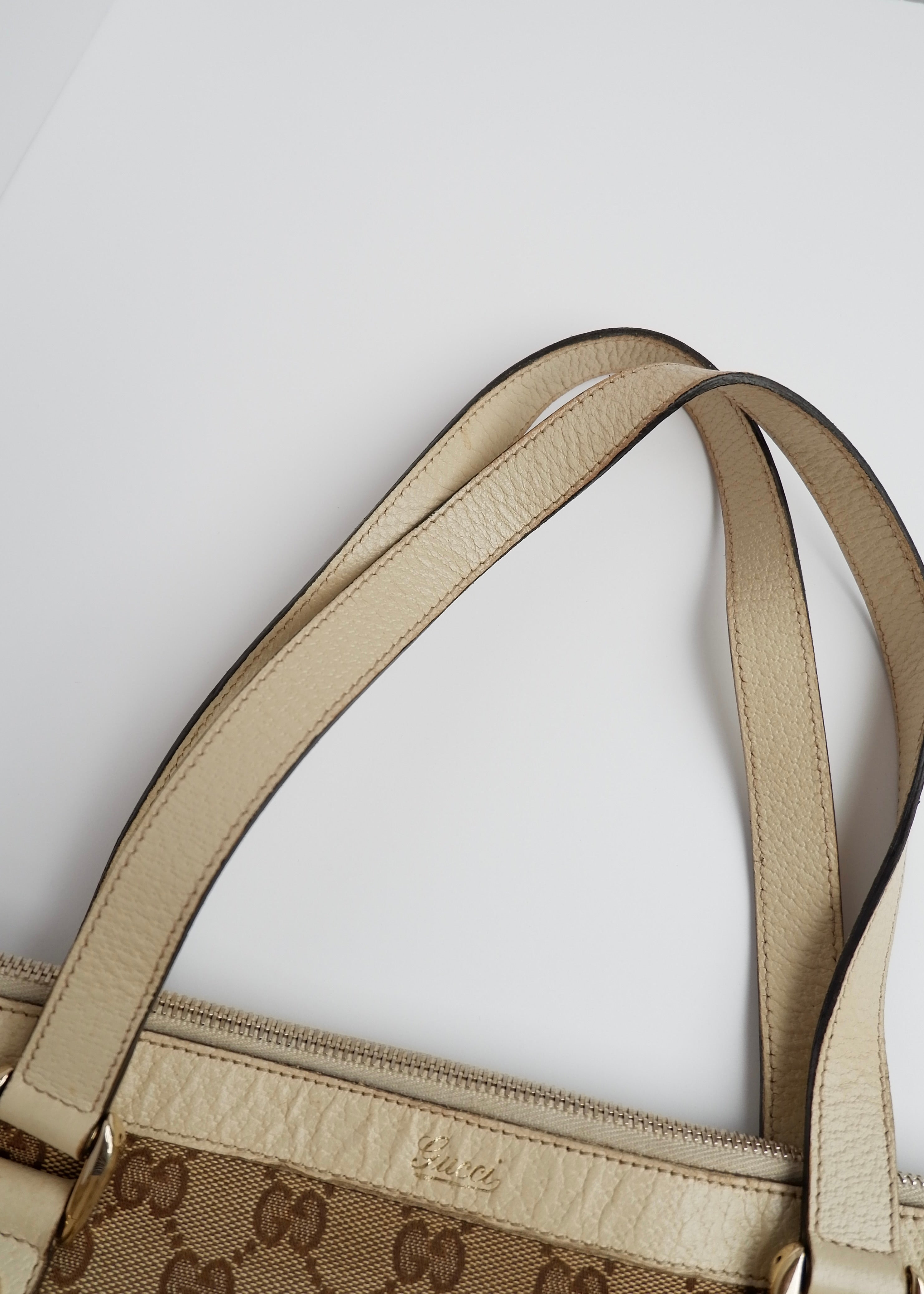 Authentic Preowned Gucci White GG Canvas Shoulder Bag