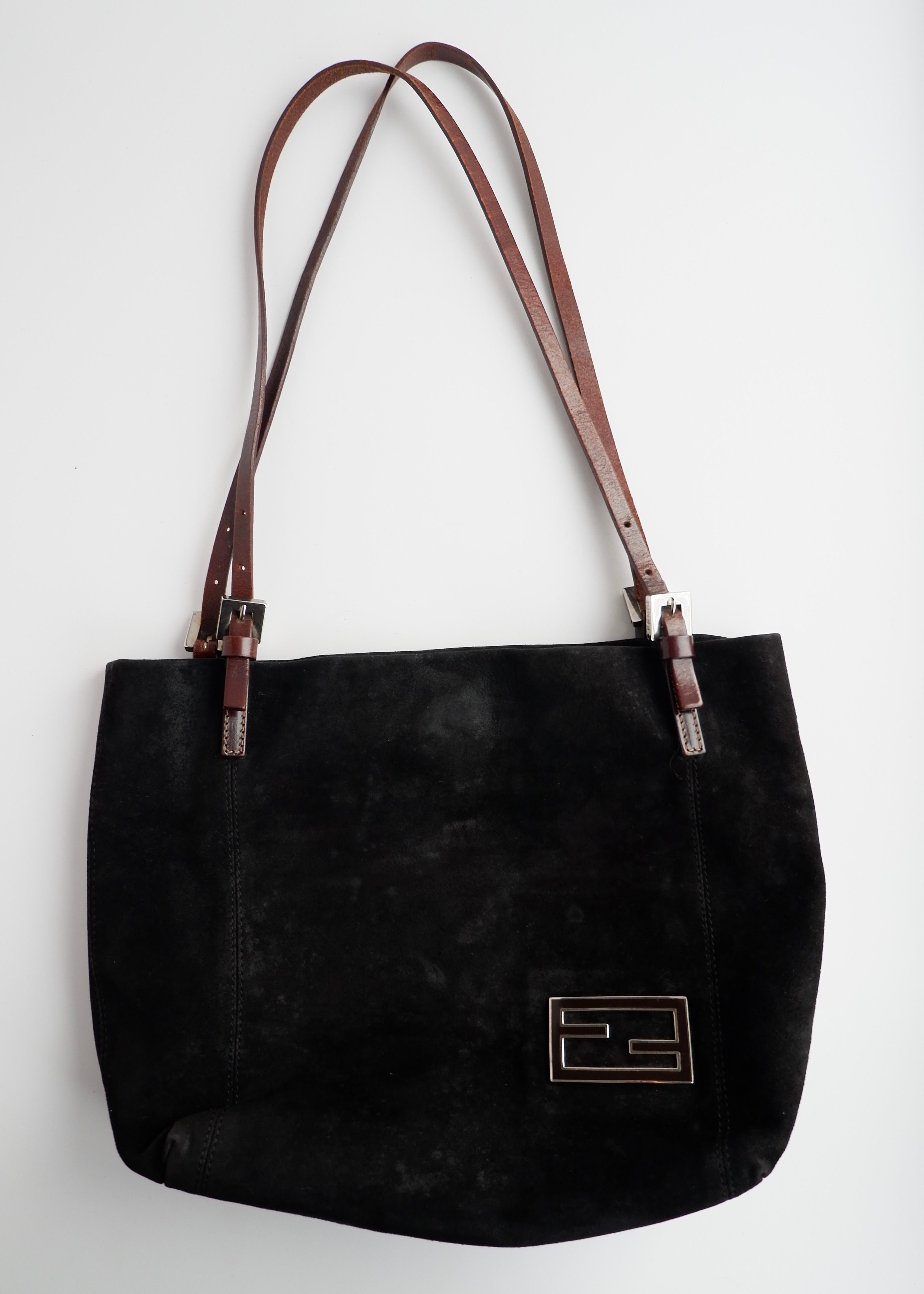 Authentic Preowned Fendi Black Suede Shoulder Bag