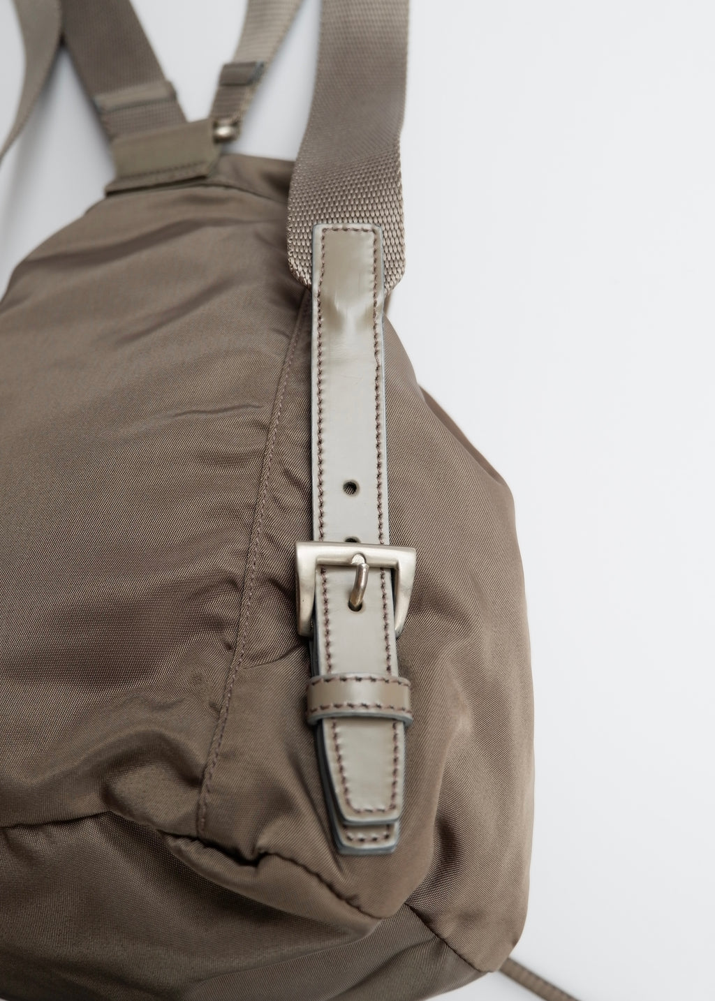 Preowned Prada Khaki Nylon Small Backpack