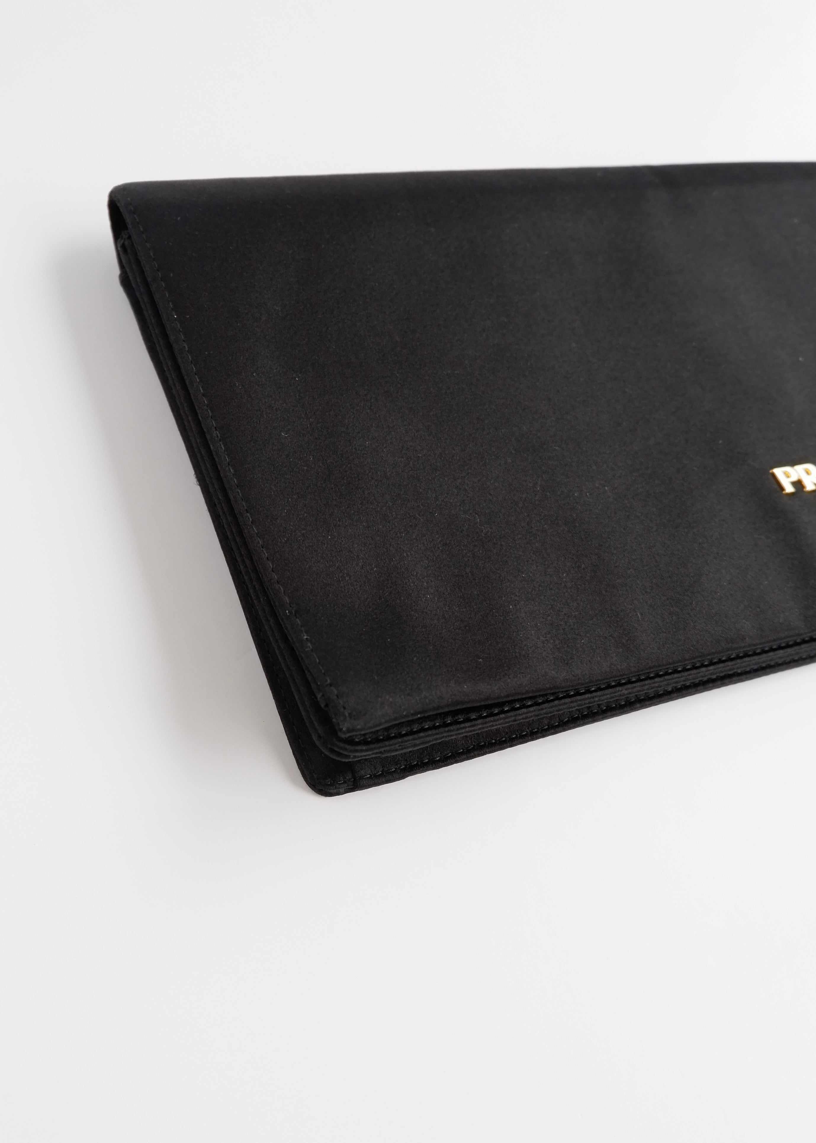 Authentic Preowned Prada Black Satin Clutch