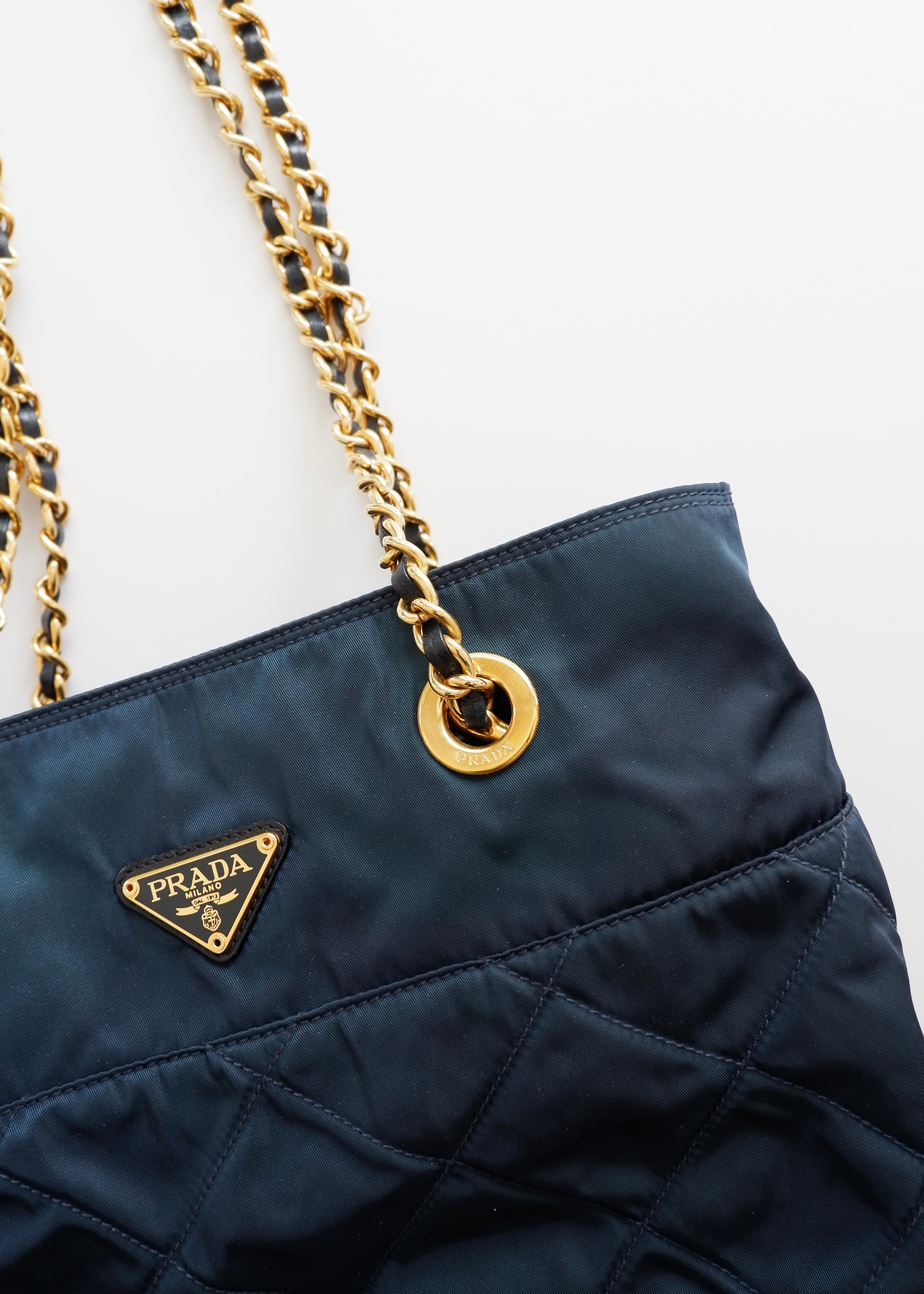 Authentic Preowned Prada Navy Quilted Nylon Shoulder Bag